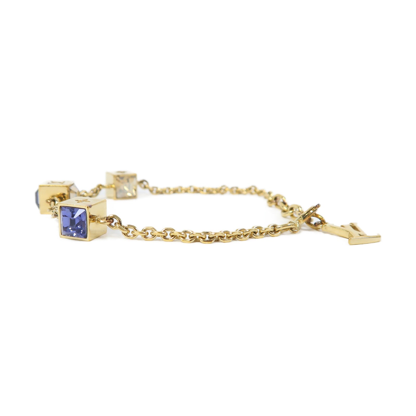 LOUIS VUITTON 金屬Bracelet金扣手鏈金色/藍色