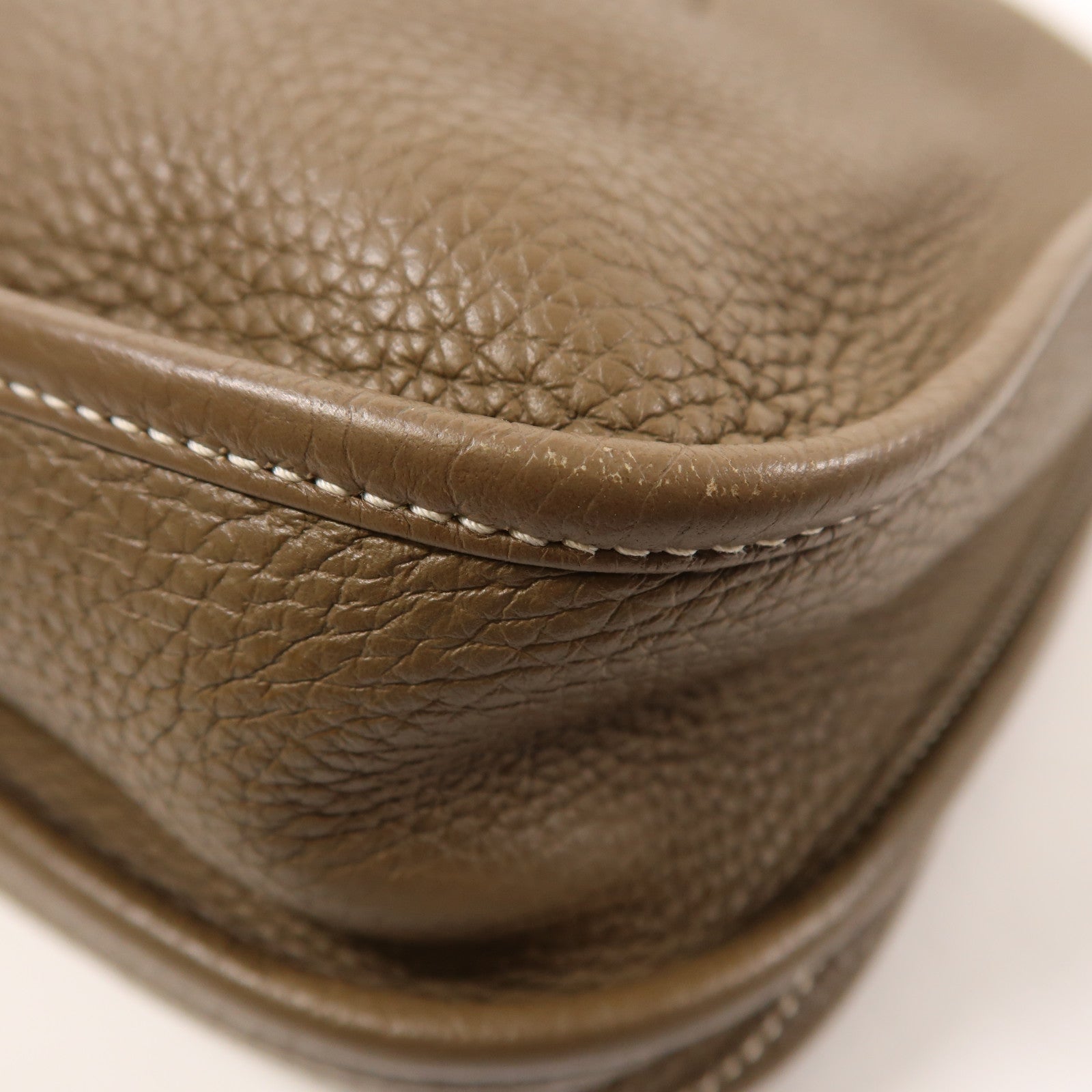 HERMES Clemence皮革Evelyne PM銀扣肩背袋Etoupe