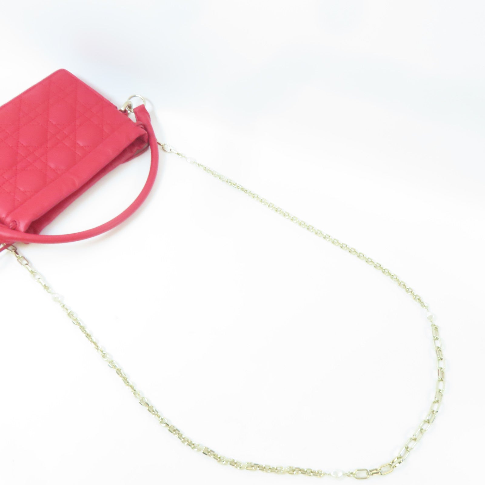Dior 牛皮皮革Shoulder Bag金扣手挽肩背兩用袋紅色