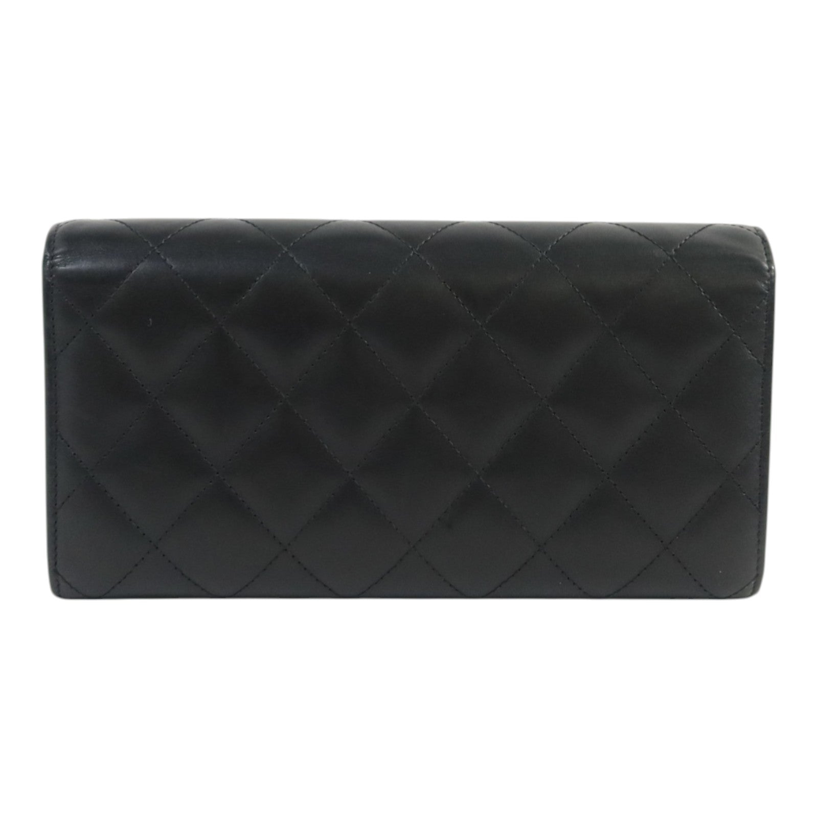 CHANEL 牛皮皮革Cambon Long Wallet銀扣長錢包