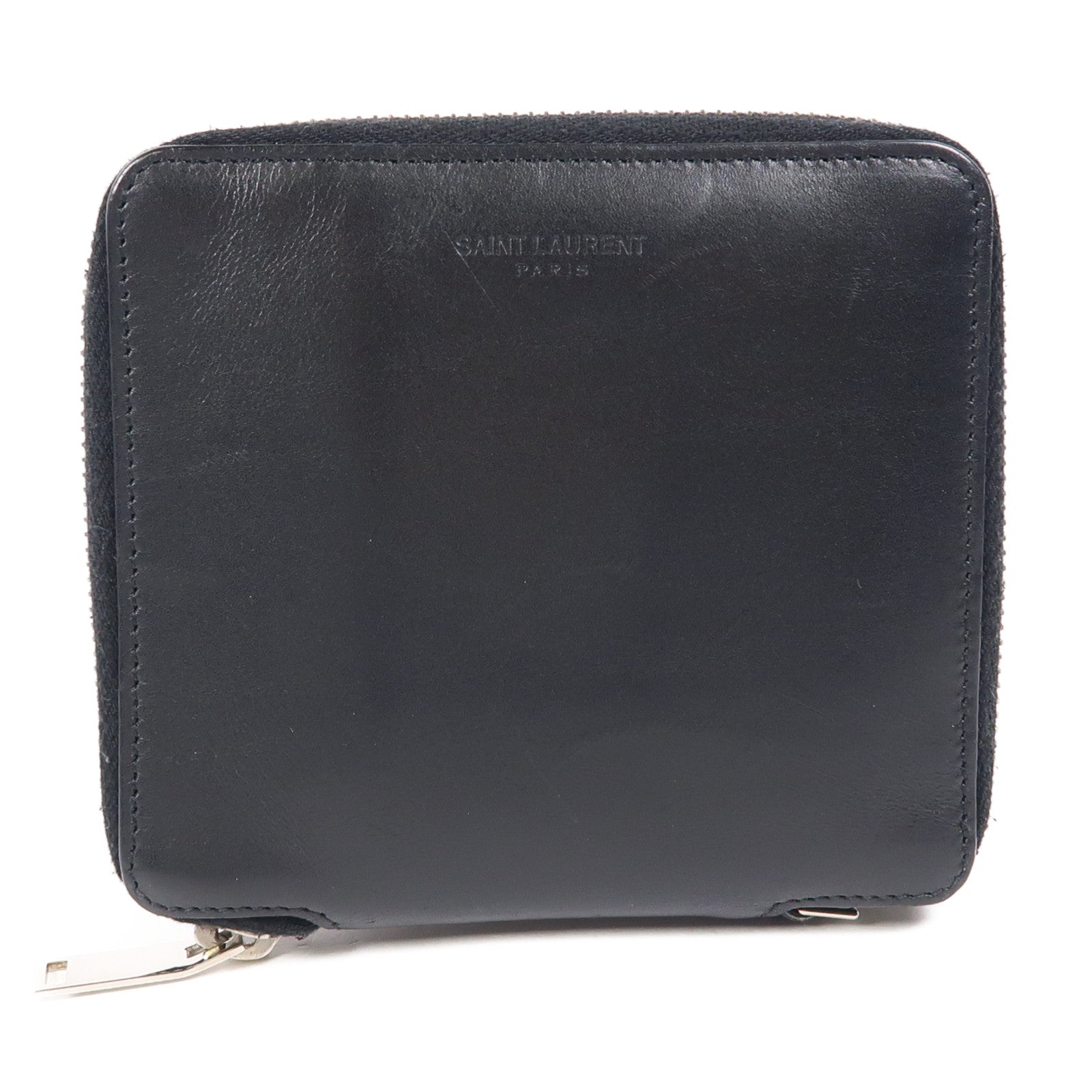 SAINT LAURENT 牛皮皮革Wallet銀扣錢包