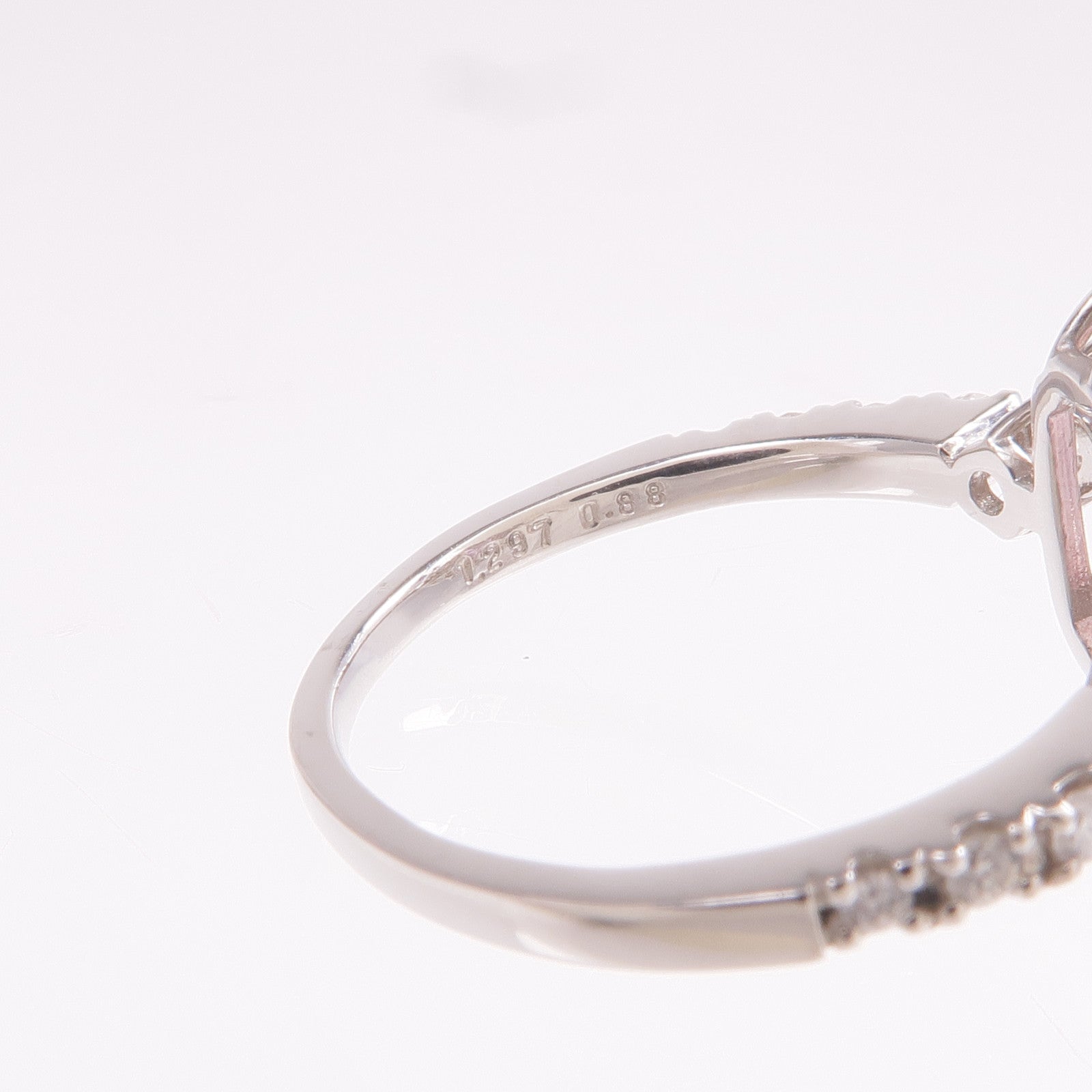 JEWELRY PT950鉑金Sapphire Diamond Ring粉紅藍寶石/鑽石戒指US#5.75