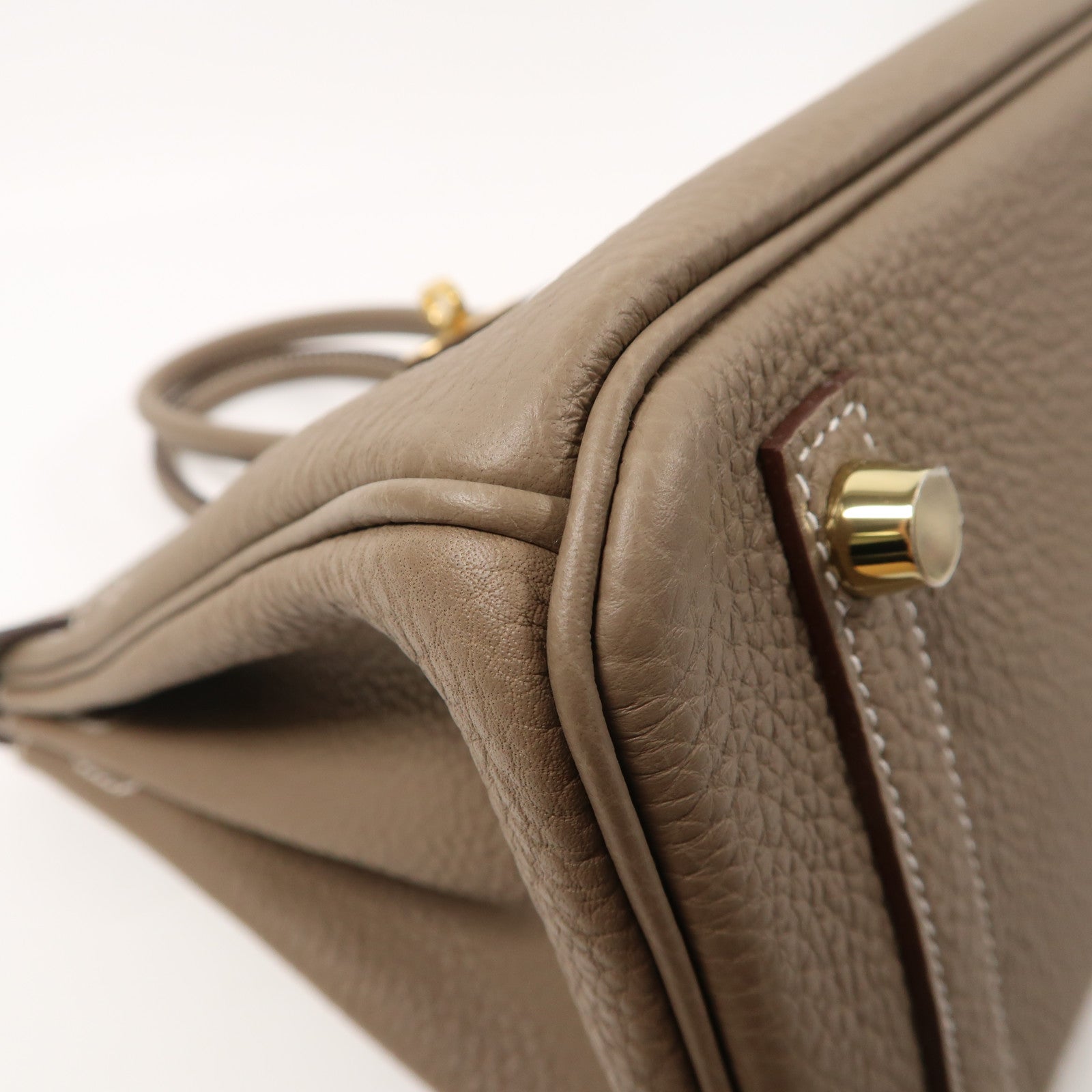 HERMES Togo皮革Birkin 25金扣手挽袋大象灰色