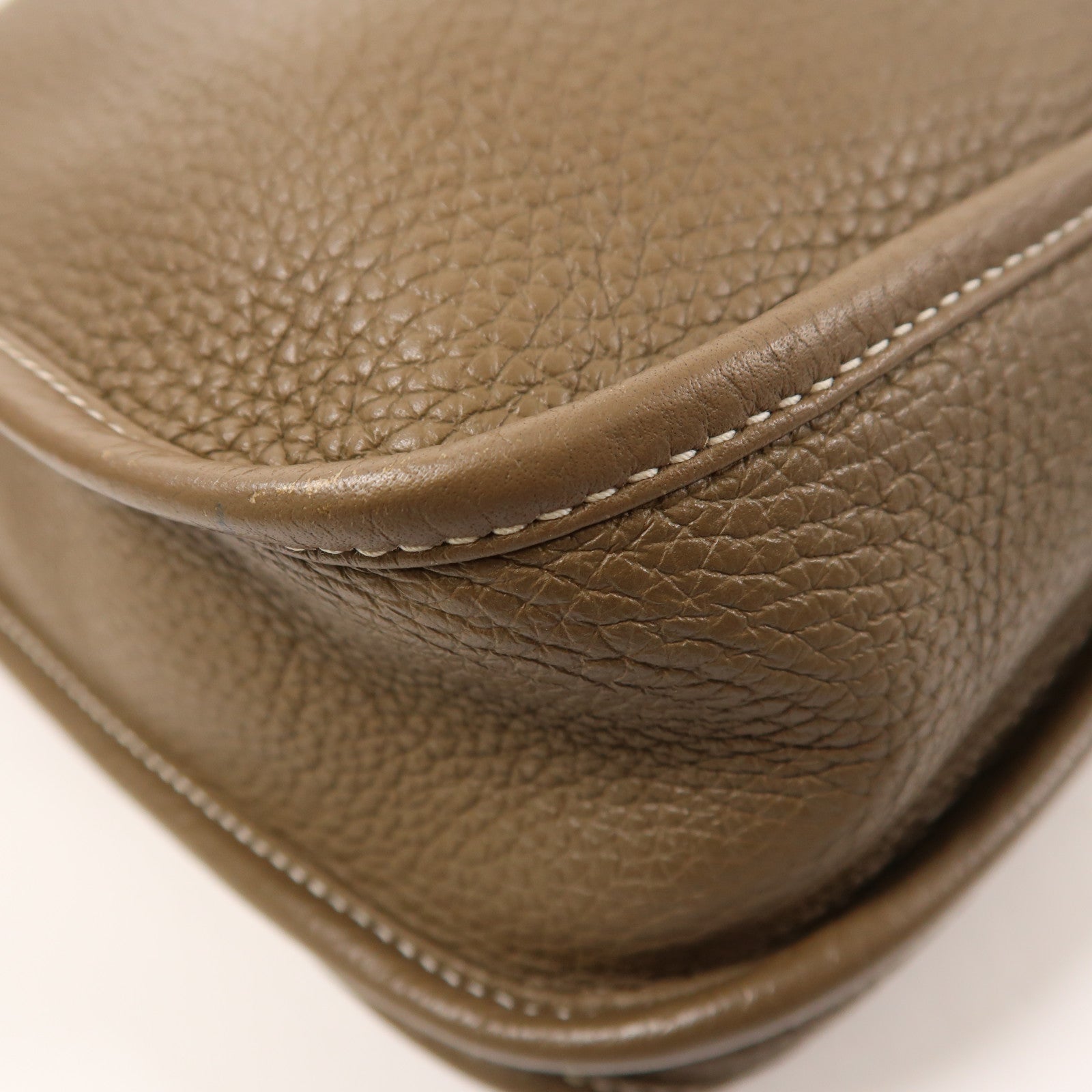 HERMES Clemence皮革Evelyne PM銀扣肩背袋Etoupe