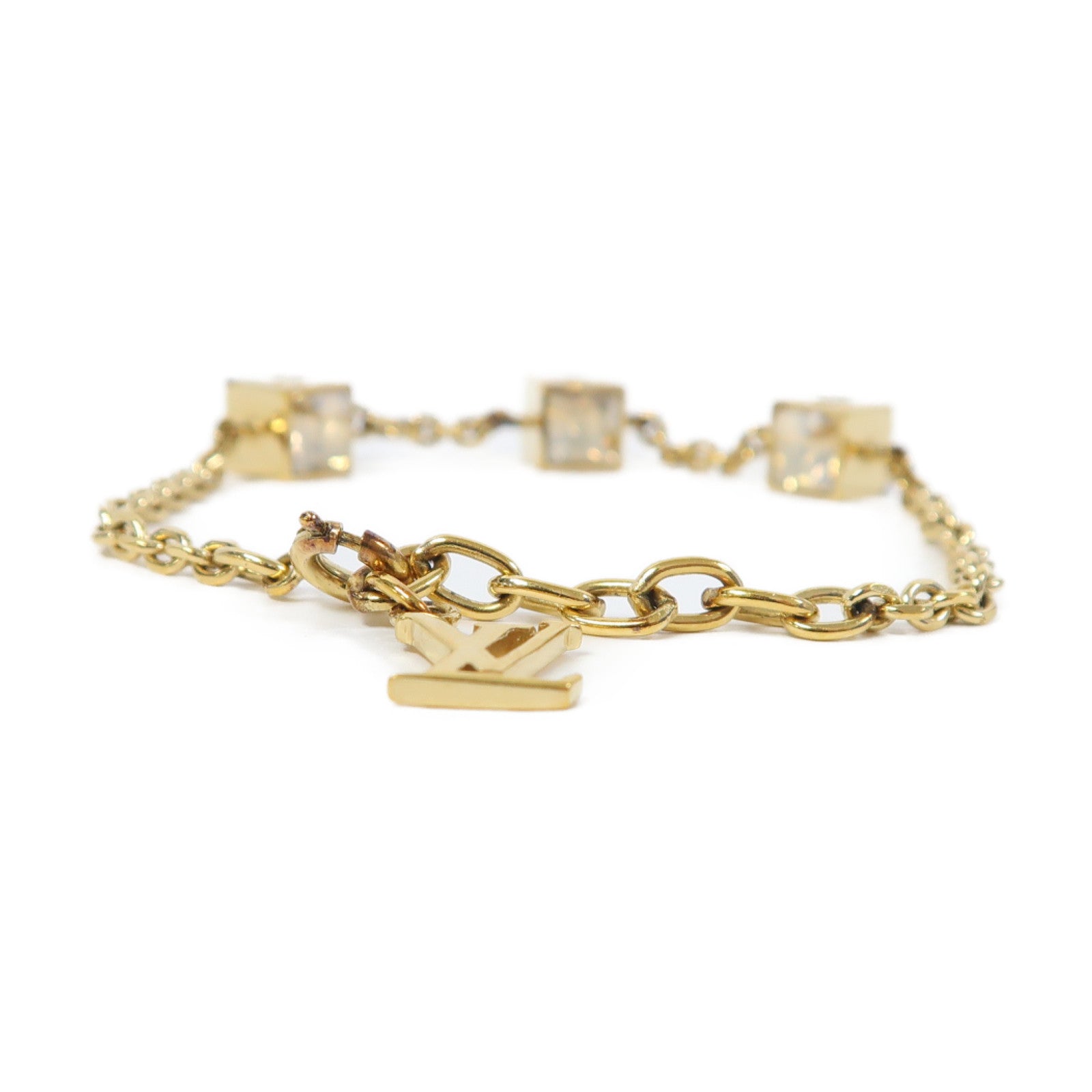 LOUIS VUITTON 金屬Bracelet金扣手鏈金色/藍色