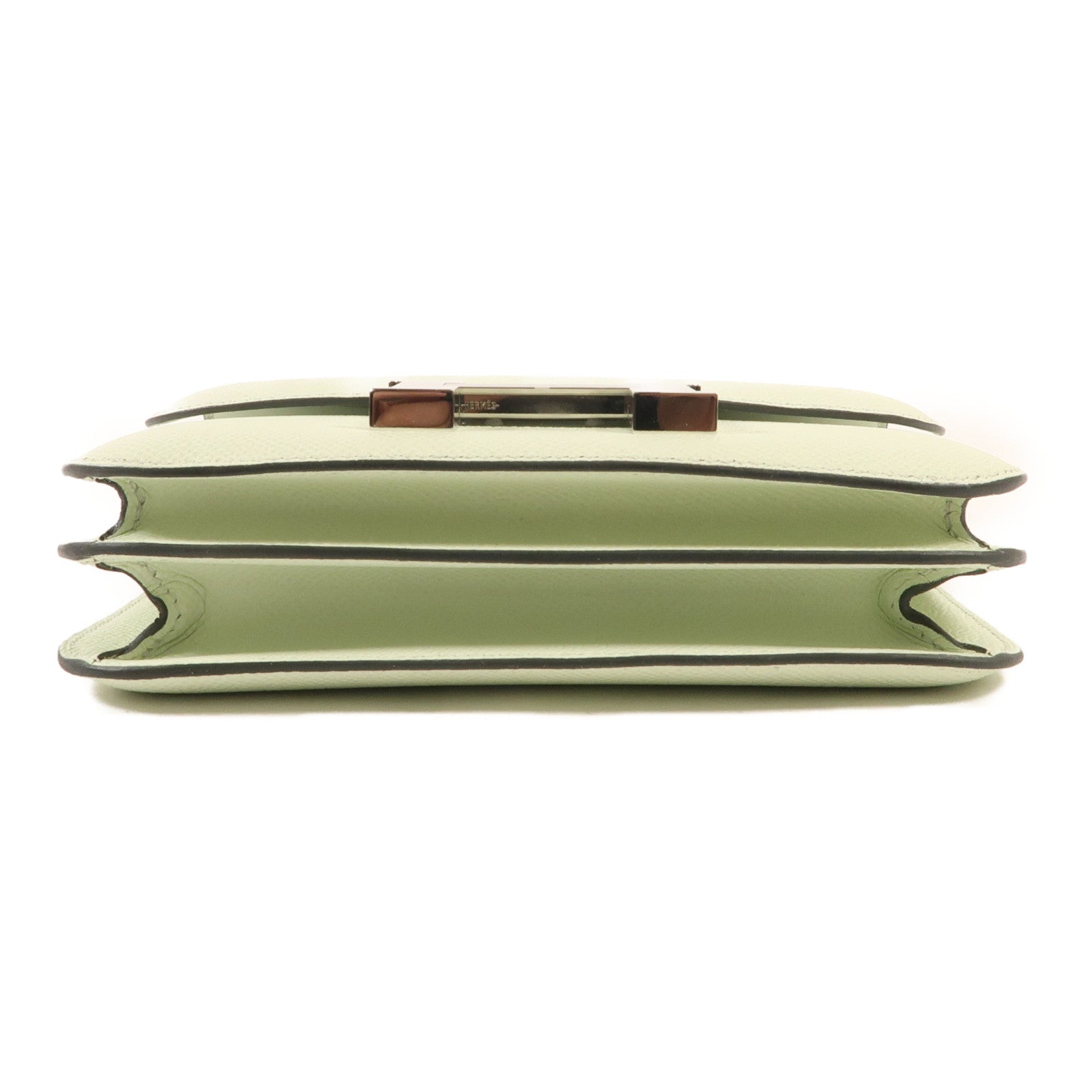 HERMES Epsom皮革Constance Mini銀扣肩背袋Vert Fizz