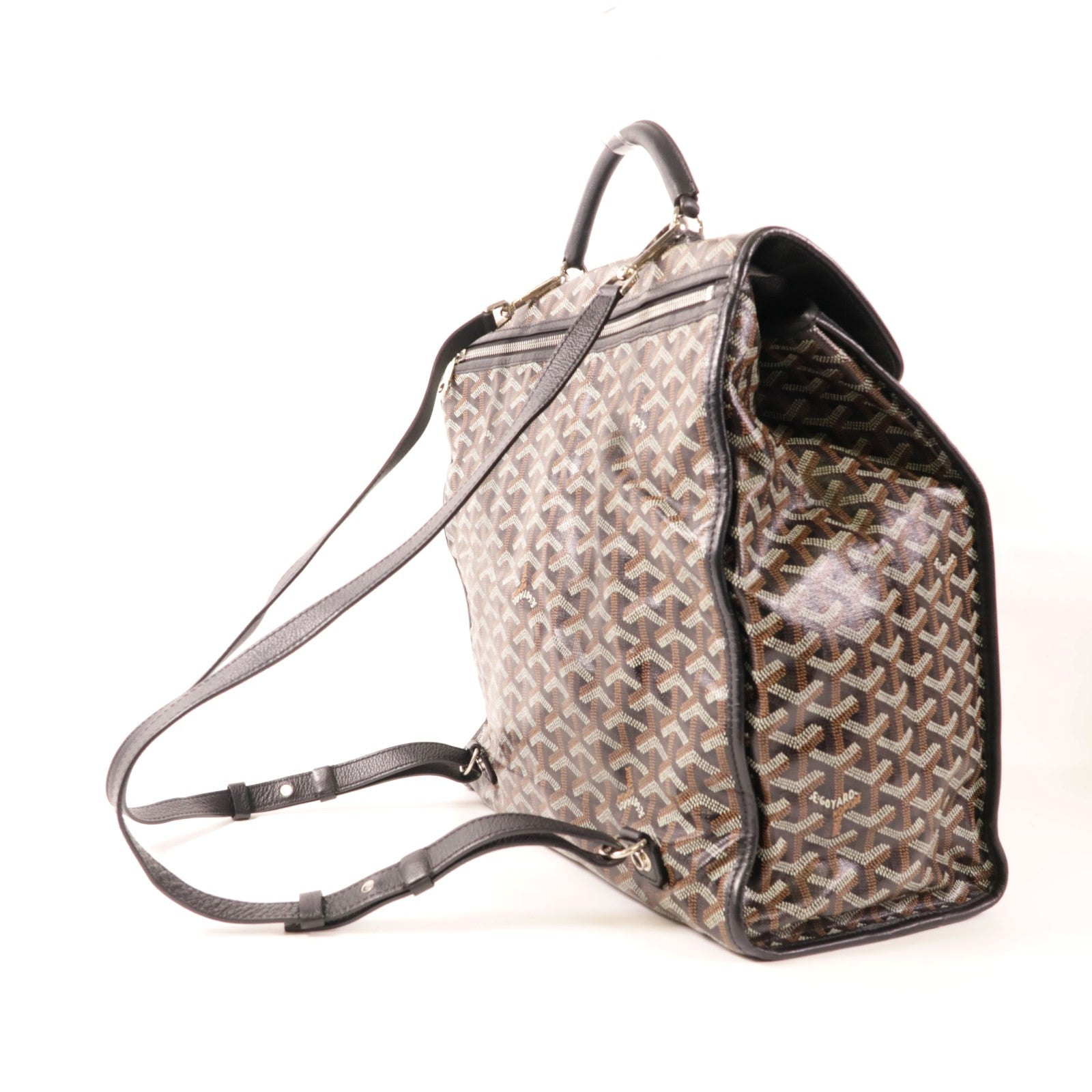GOYARD 塗層帆布Saint Leger Backpack銀扣背包