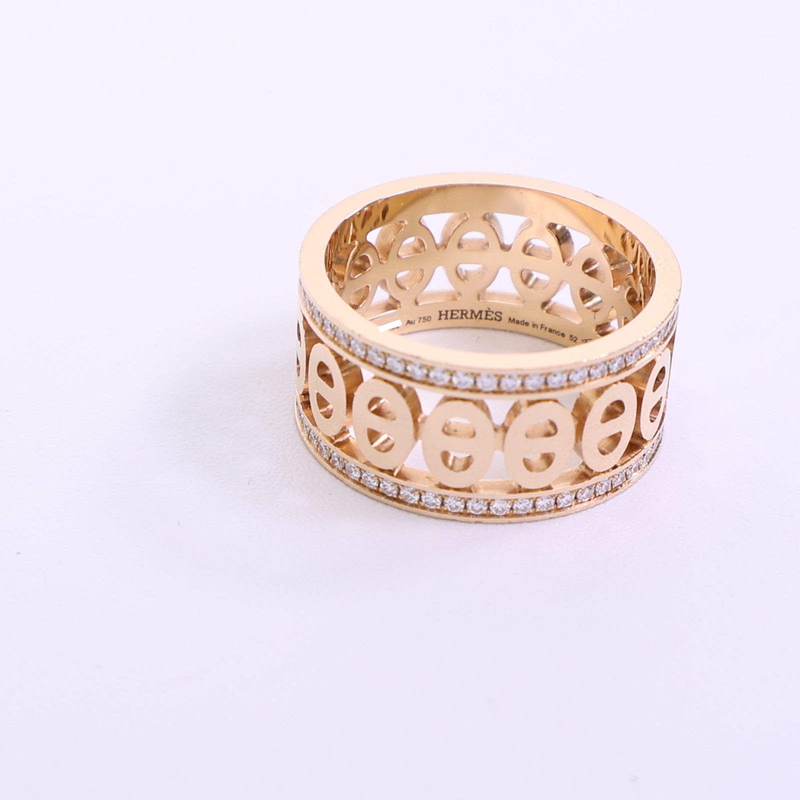 HERMES 18K玫瑰金Chaine D'Ancre Divine Ring戒指