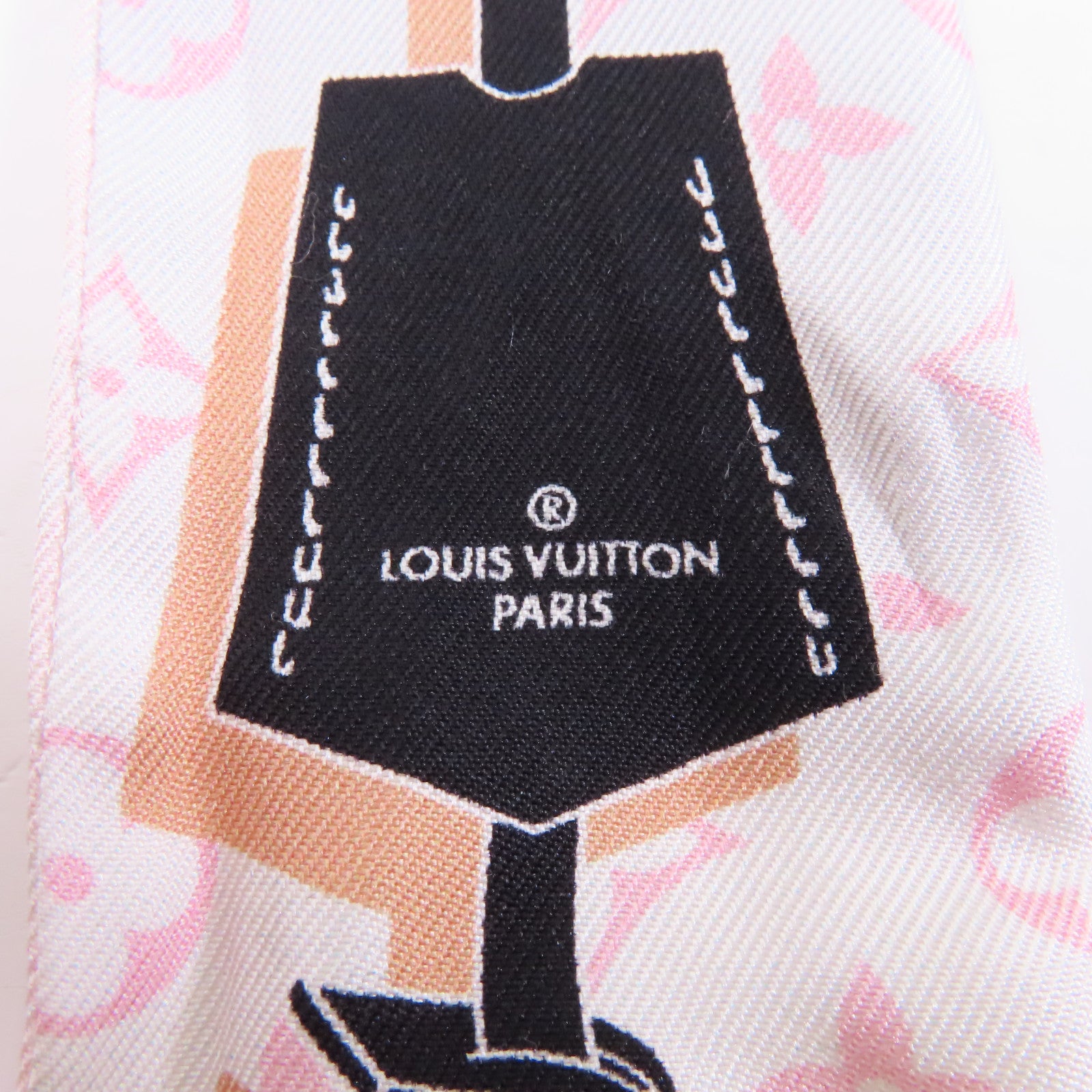 LOUIS VUITTON 絲質Rising Confidential BB Bandeau絲巾粉紅色/灰色/黑色