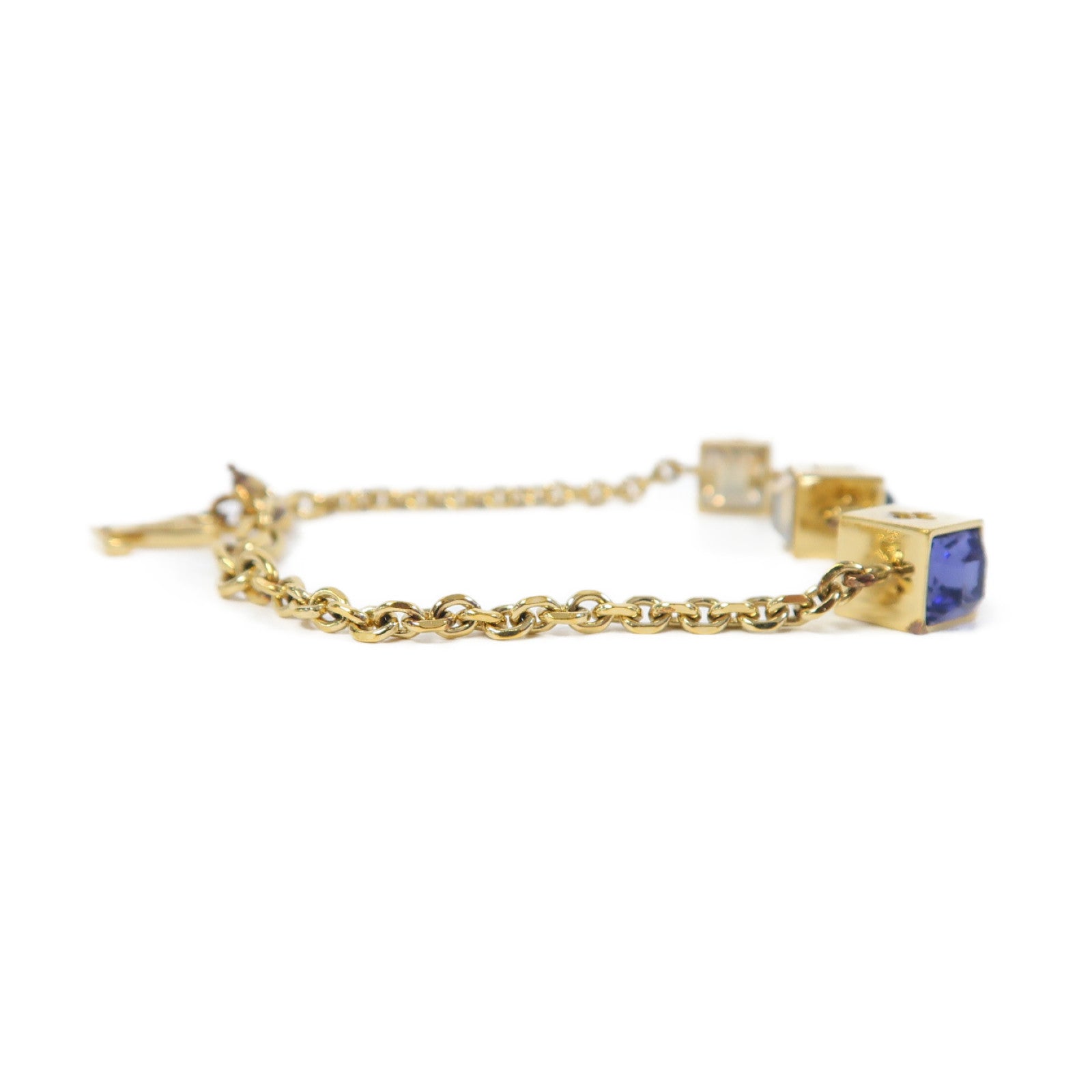 LOUIS VUITTON 金屬Bracelet金扣手鏈金色/藍色