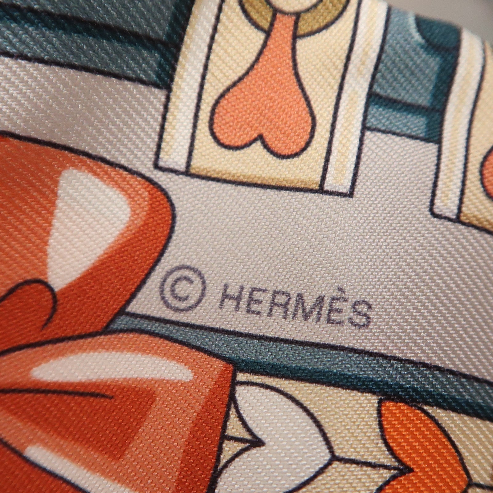 HERMES Twilly Scarf Scarves Silk Gray