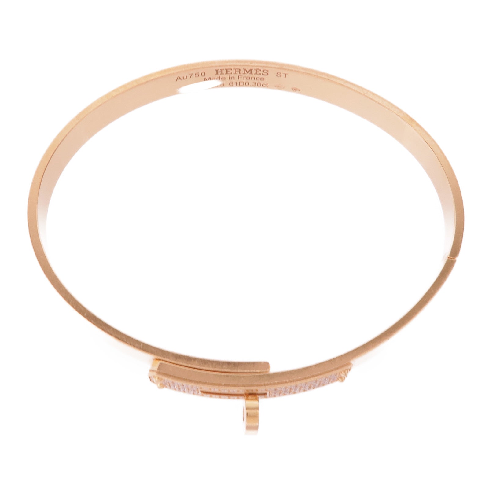 HERMES 18K玫瑰金Kelly Bracelet鑽石手鐲