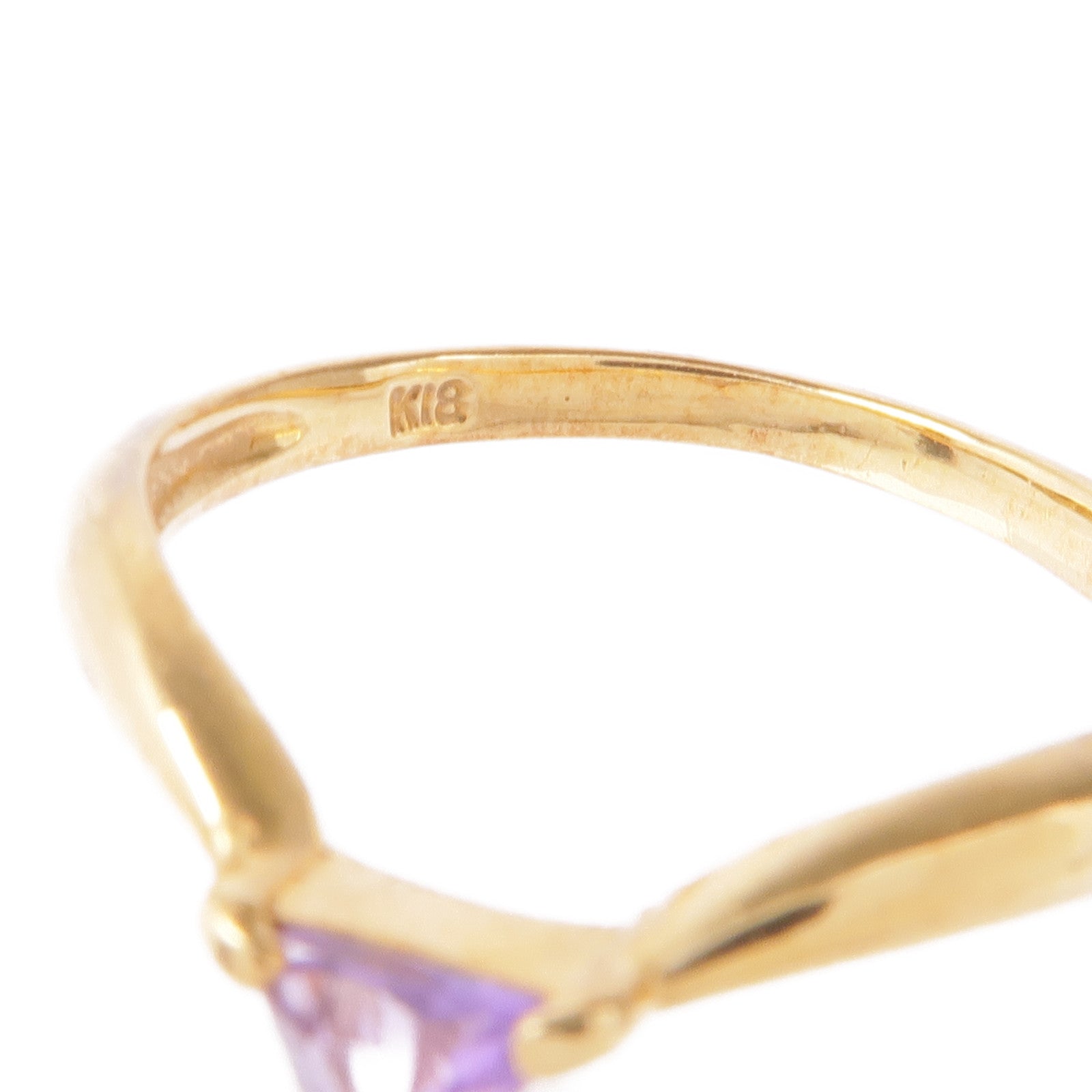 JEWELRY 【激減優惠】18K黃金Amethyst Ring紫晶戒指US#6