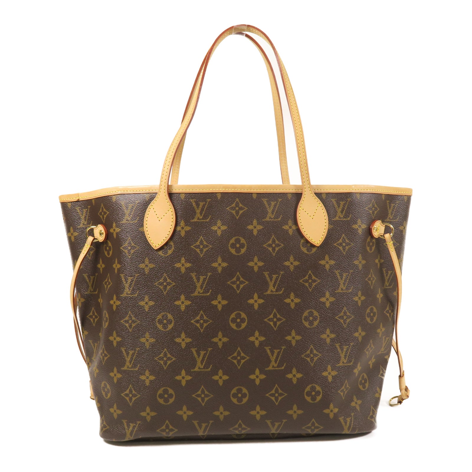 LOUIS VUITTON Monogram Neverfull MM金扣手挽袋