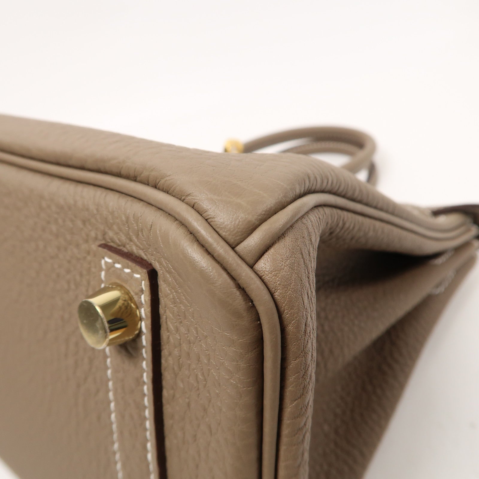 HERMES Togo皮革Birkin 25金扣手挽袋大象灰色