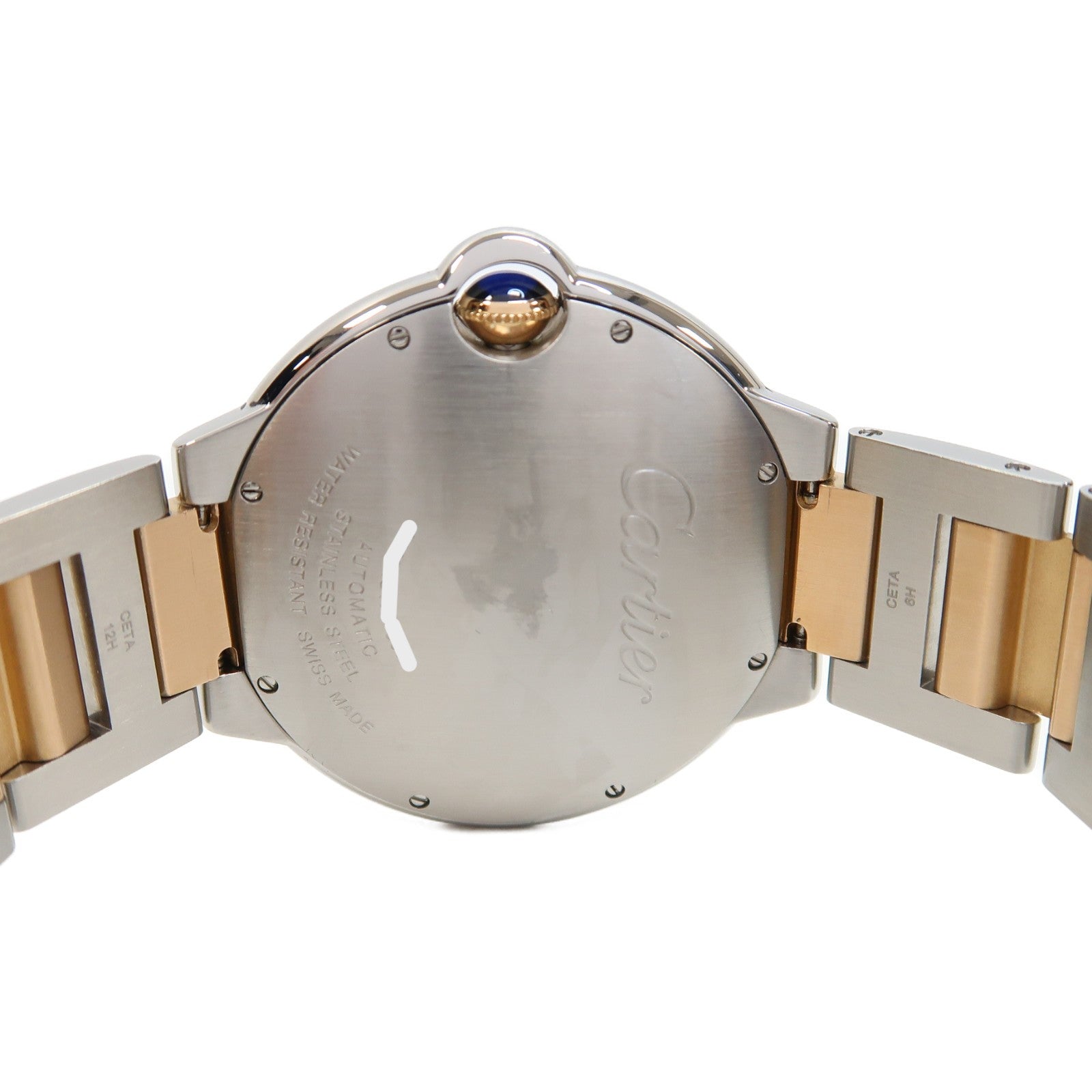 CARTIER Ballon Bleu不鏽鋼/18K玫瑰金手錶自動機芯啡色