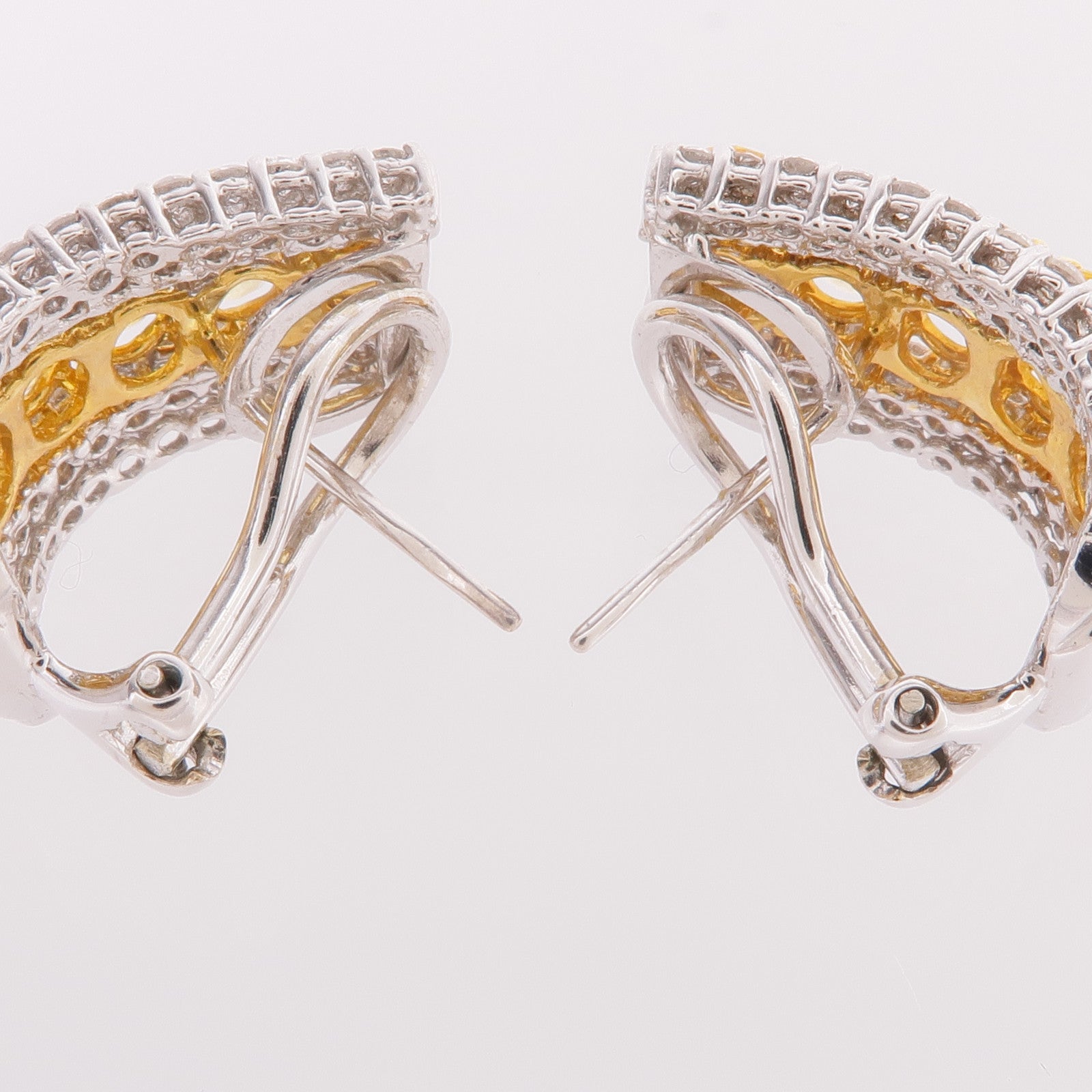 JEWELRY 18K白金/黃金Yellow Sapphire Diamond Earrings黃色藍寶石/鑽石耳環