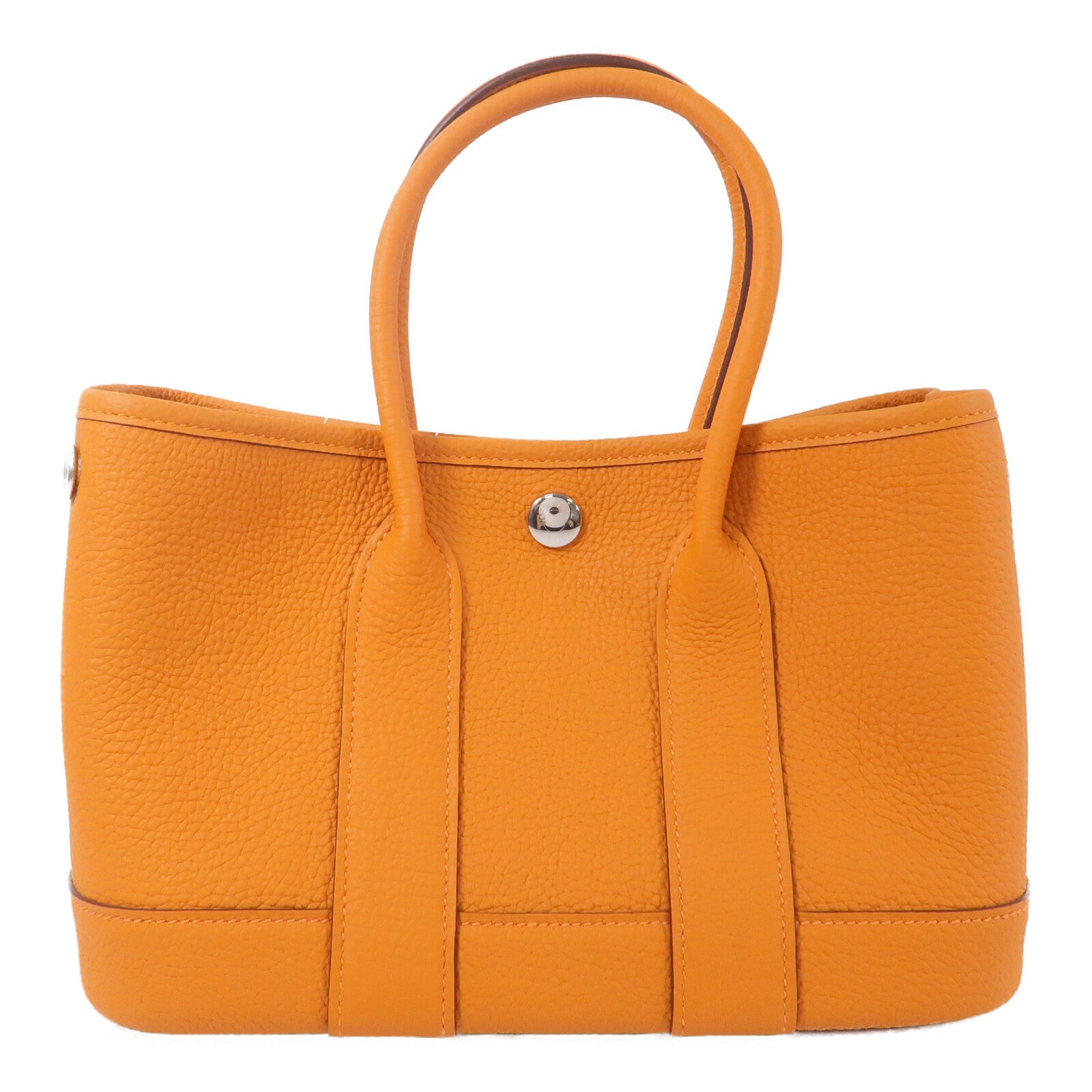 HERMES Negonda皮革Mini Garden Party手挽袋Orange