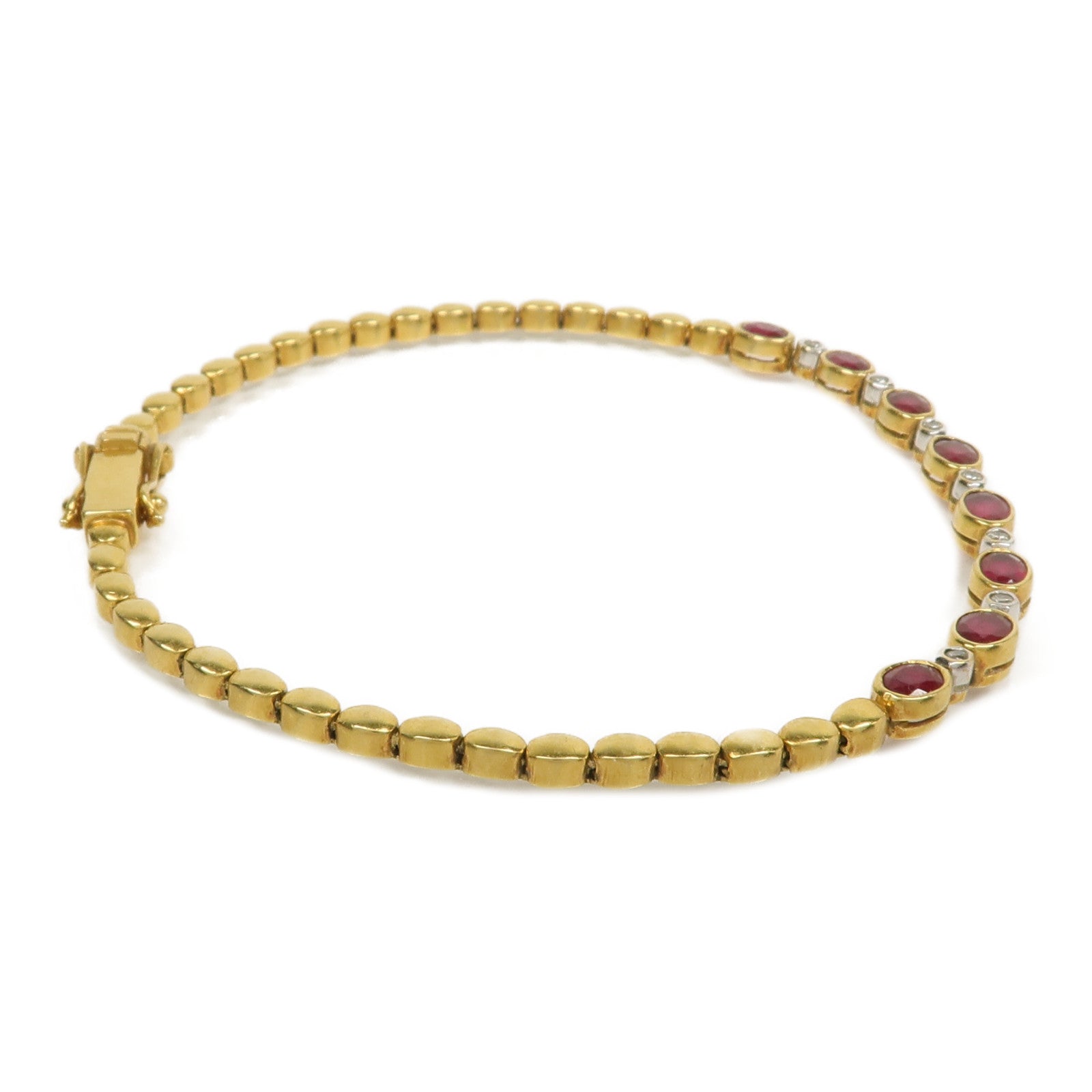 JEWELRY 18K黃金Ruby Diamond紅寶石/鑽石手鏈