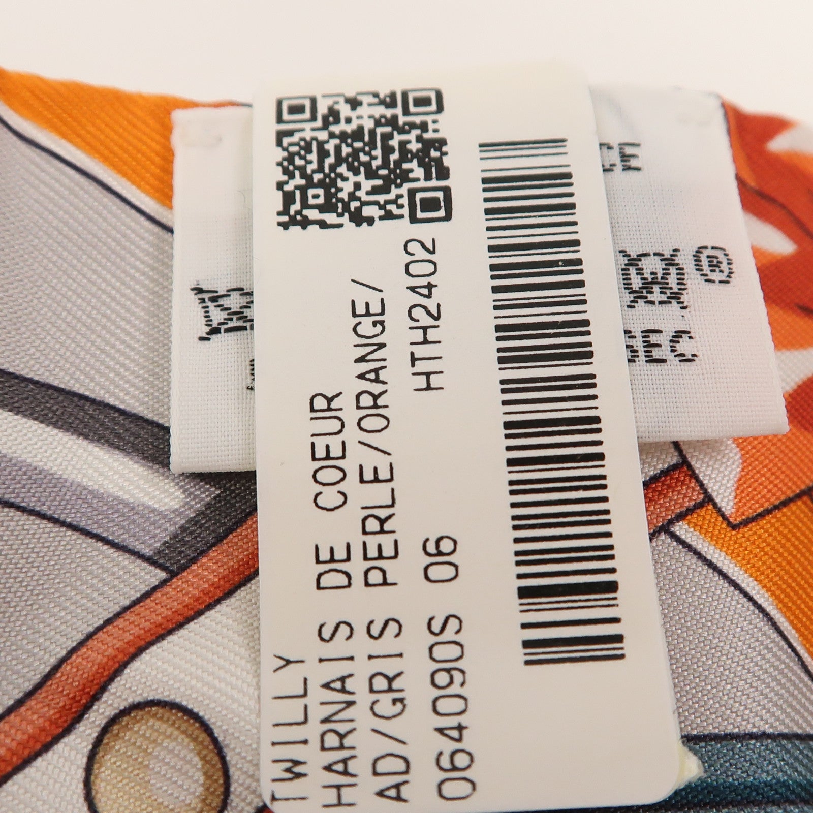 HERMES Twilly Scarf Scarves Silk Gray