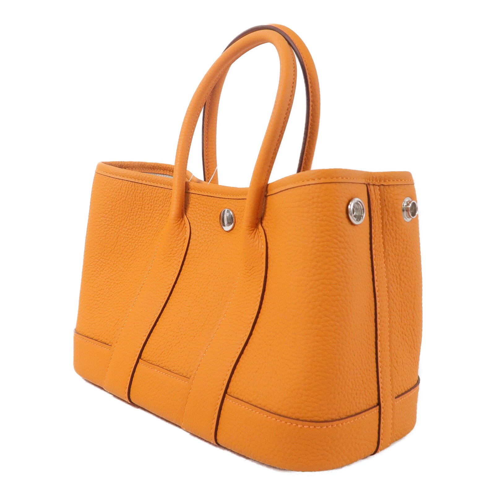 HERMES Negonda皮革Mini Garden Party手挽袋Orange