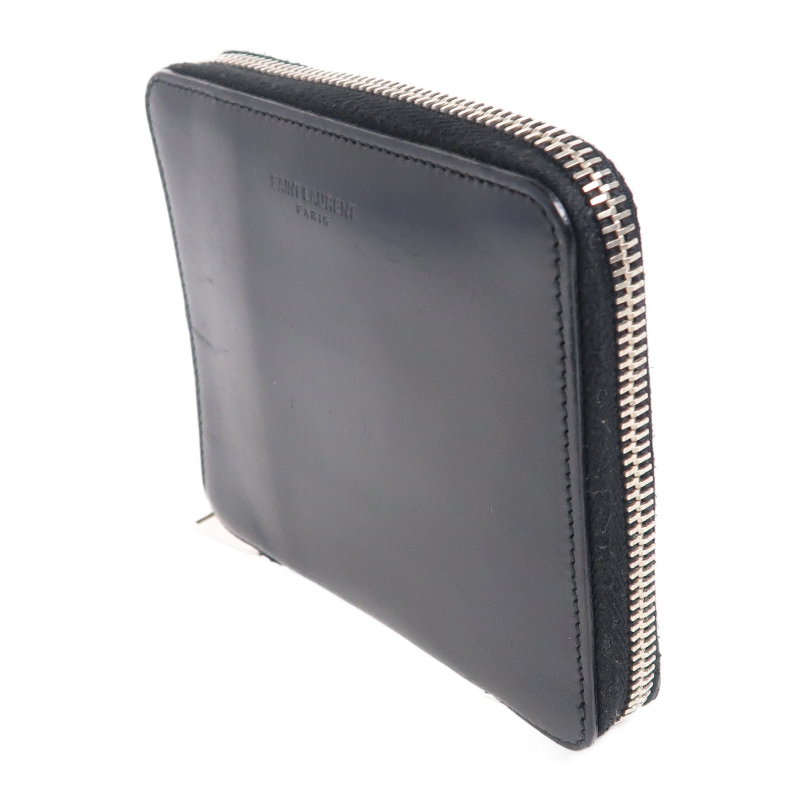 SAINT LAURENT 牛皮皮革Wallet銀扣錢包