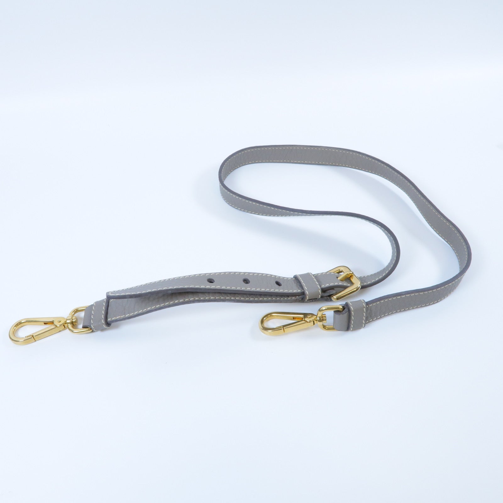PRADA 【激減優惠】牛皮皮革2 Way Shoulder Bag金扣手挽肩背兩用袋灰色