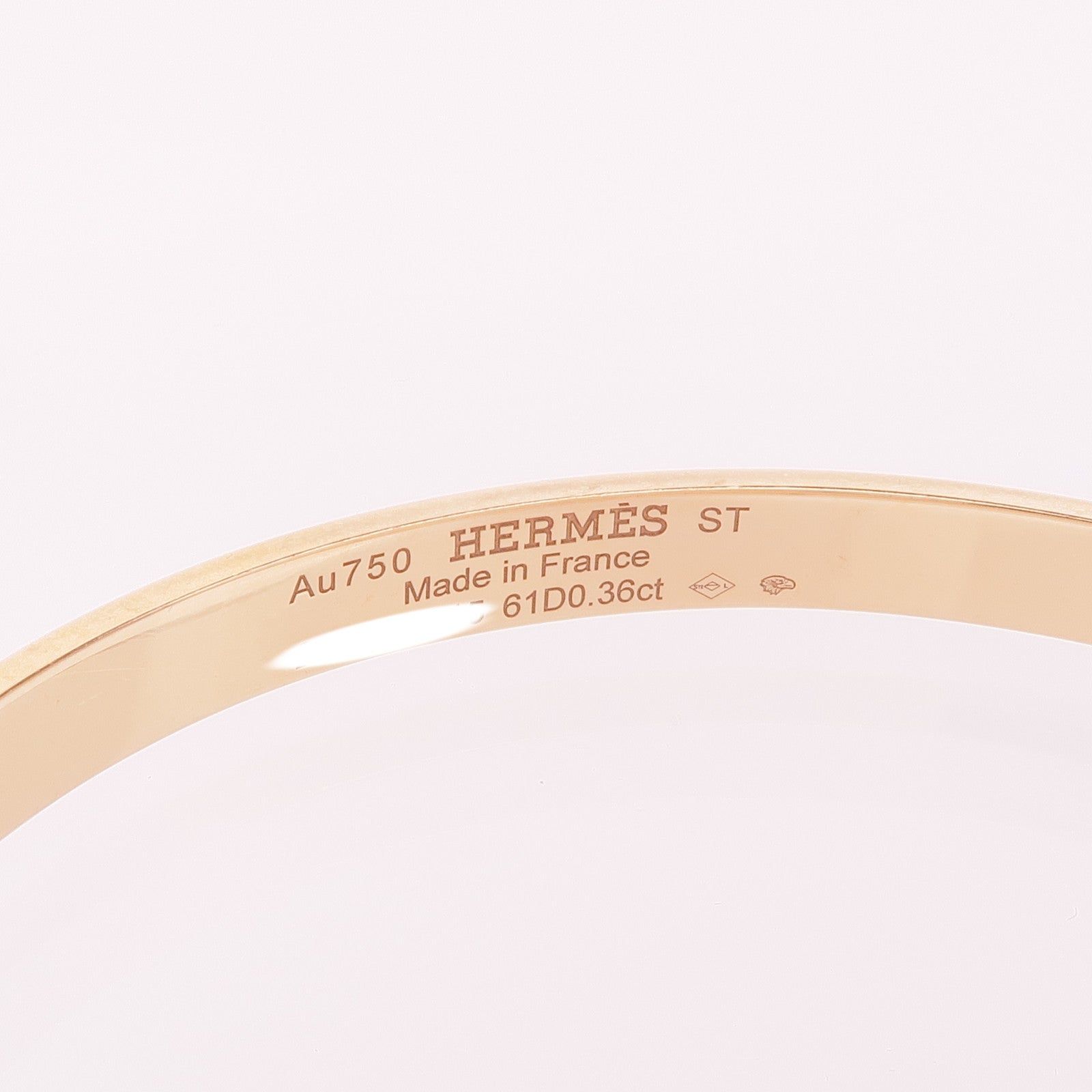 HERMES 18K玫瑰金Kelly Bracelet鑽石手鐲