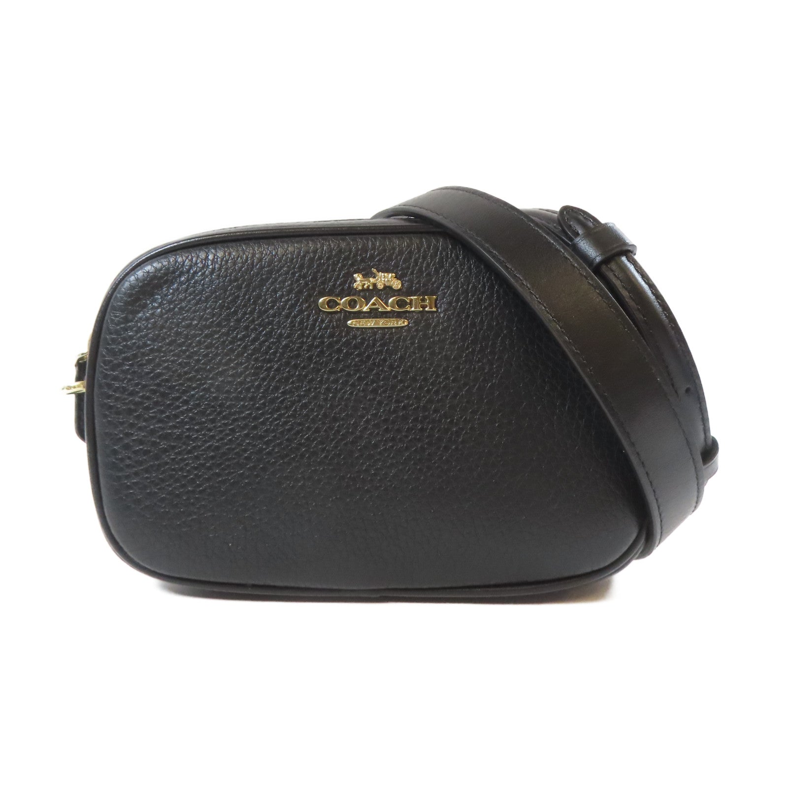 COACH 牛皮皮革Shoulder Bag金扣肩背袋黑色