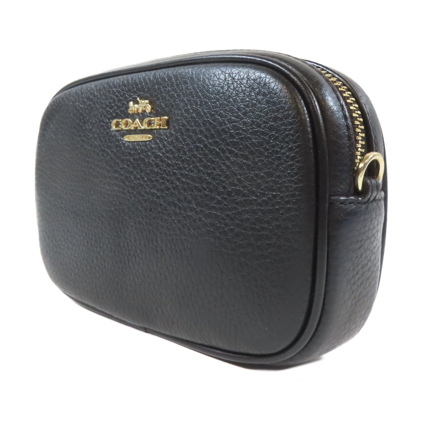 COACH 牛皮皮革Shoulder Bag金扣肩背袋黑色