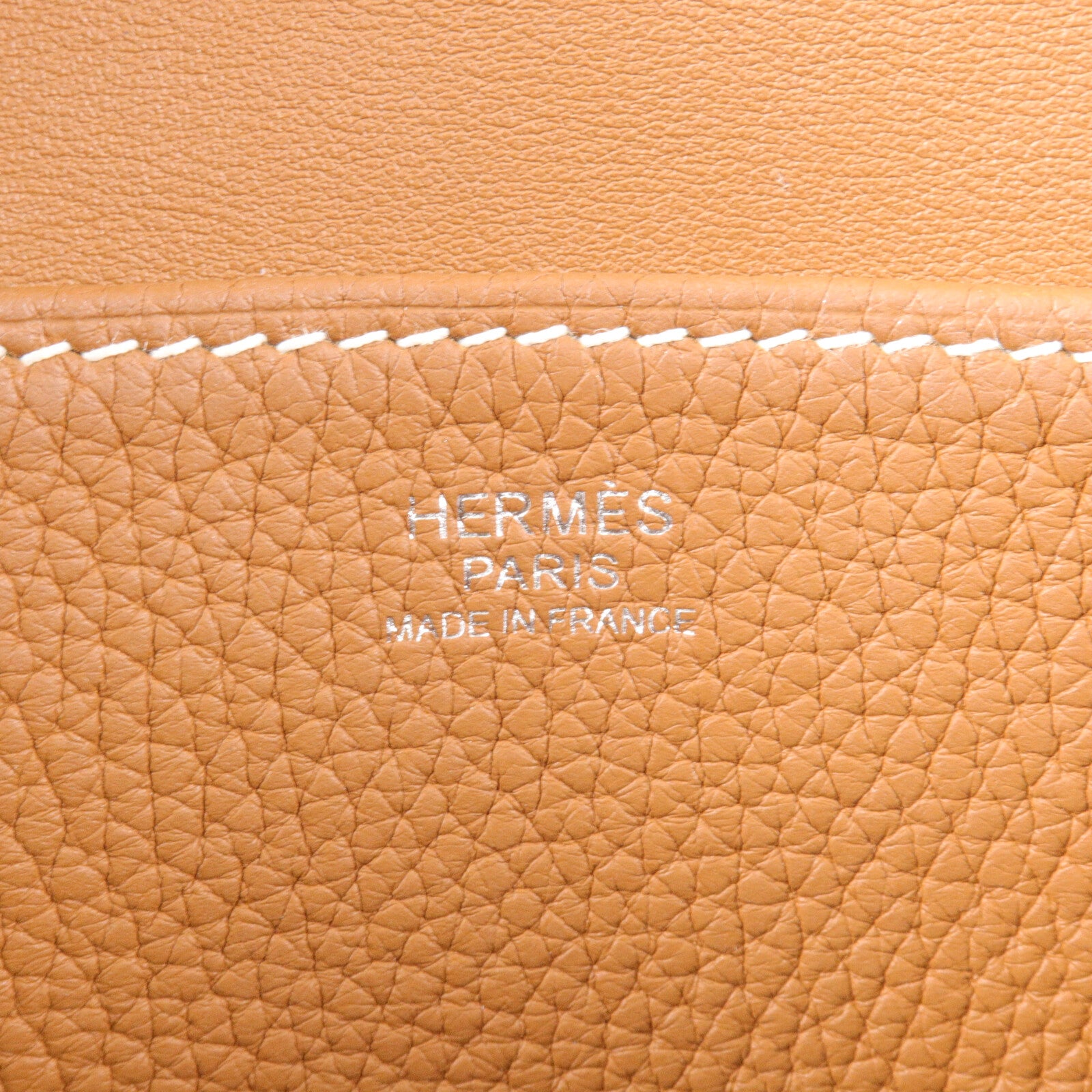 HERMES Clemence皮革Halzan 31手挽肩背兩用袋Gold