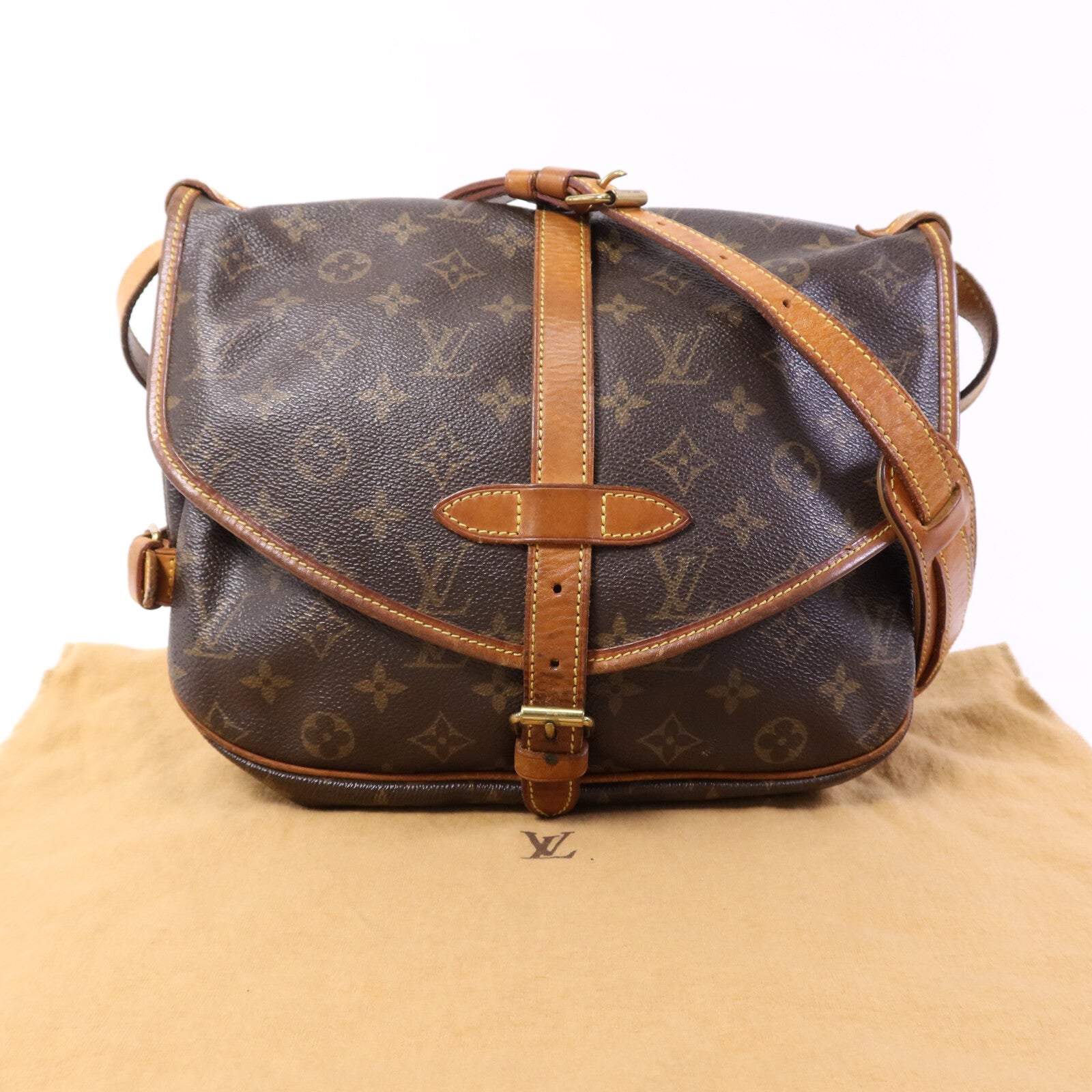 LOUIS VUITTON Monogram Saumur 30金扣肩背袋