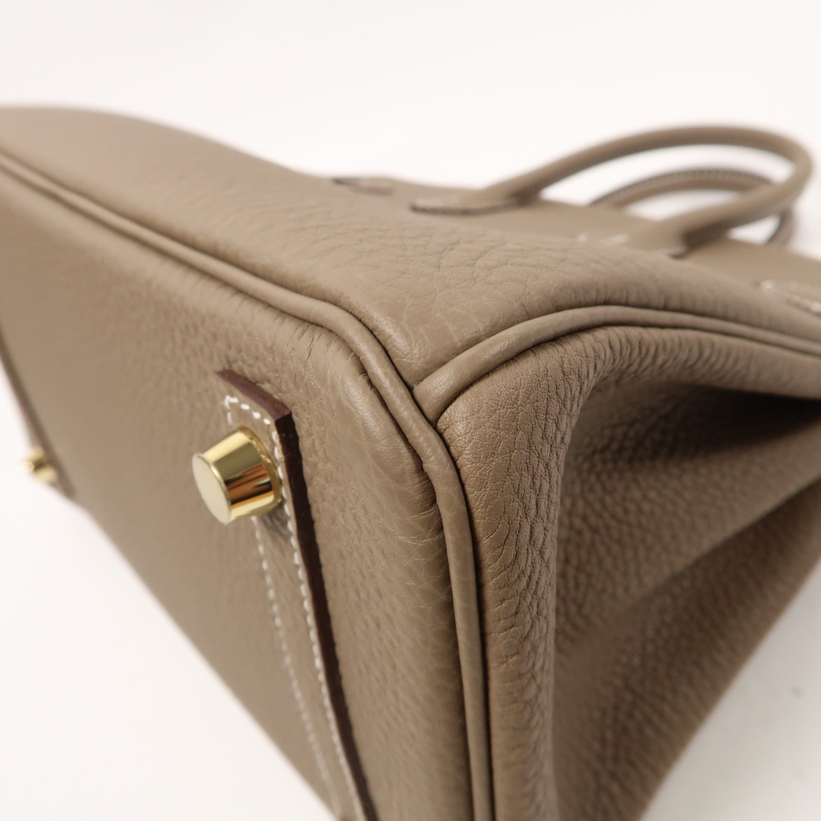 HERMES Togo皮革Birkin 25金扣手挽袋大象灰色