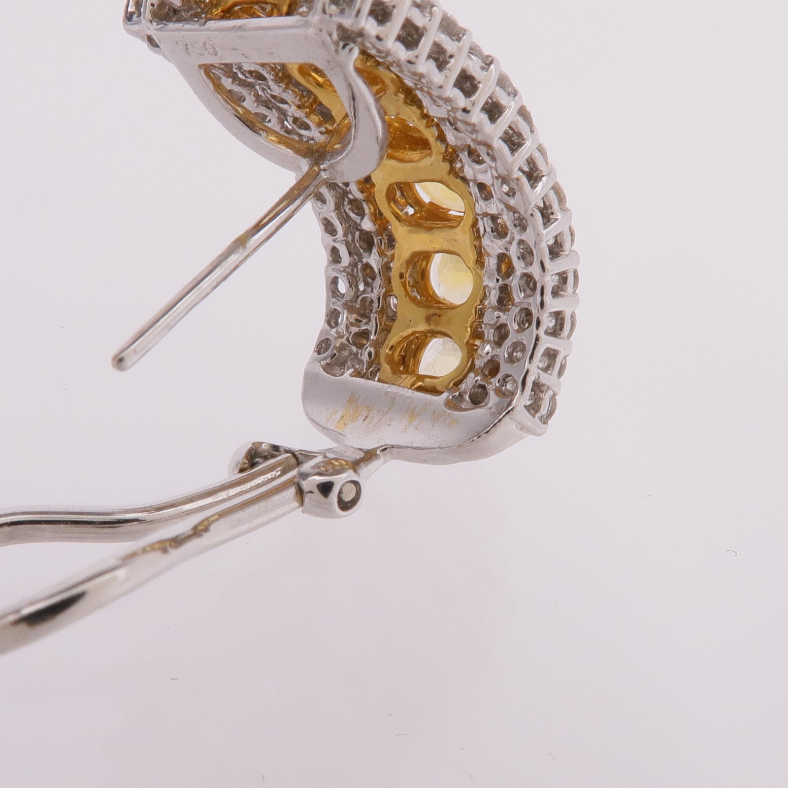 JEWELRY 18K白金/黃金Yellow Sapphire Diamond Earrings黃色藍寶石/鑽石耳環