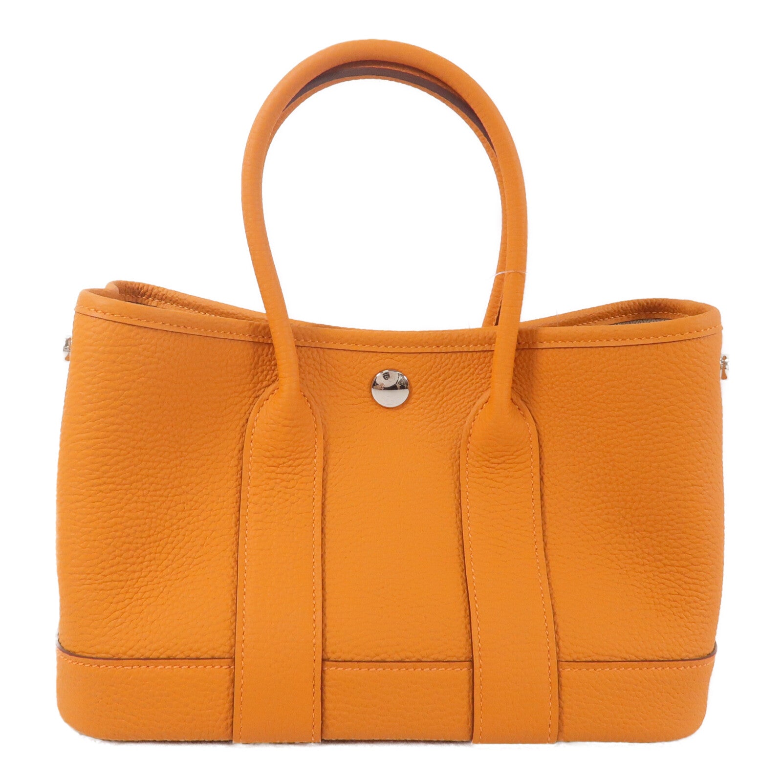 HERMES Negonda皮革Mini Garden Party手挽袋Orange