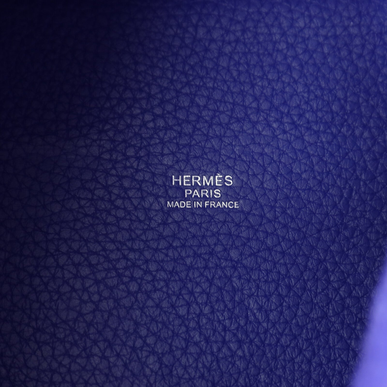 HERMES Clemence皮革Picotin PM手挽袋Bleu Electrique
