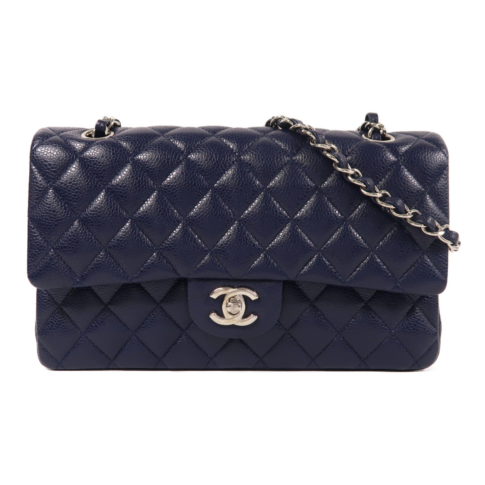 CHANEL 牛皮皮革Classic 25銀扣鏈帶肩背袋