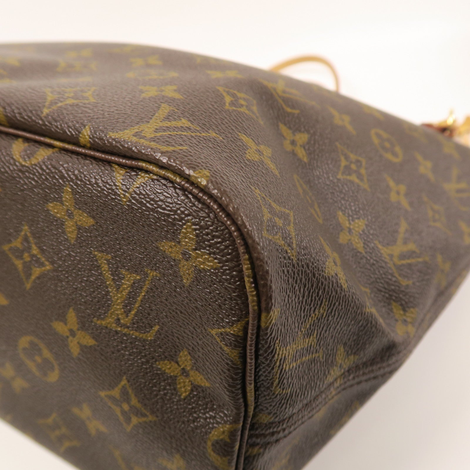 LOUIS VUITTON Monogram Neverfull MM金扣手挽袋