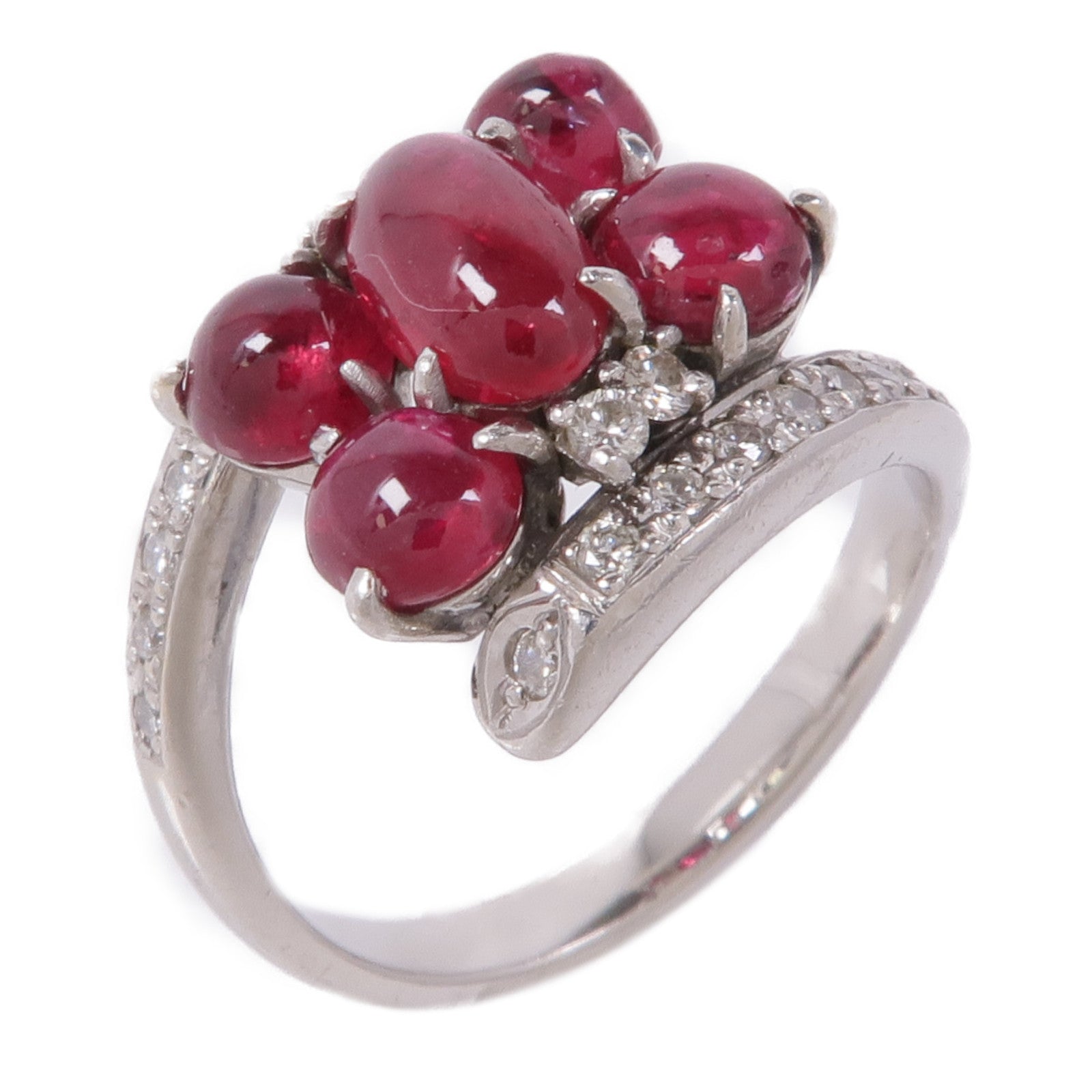 JEWELRY PT900鉑金Ruby/Diamond Ring紅寶石/鑽石戒指US#6.5