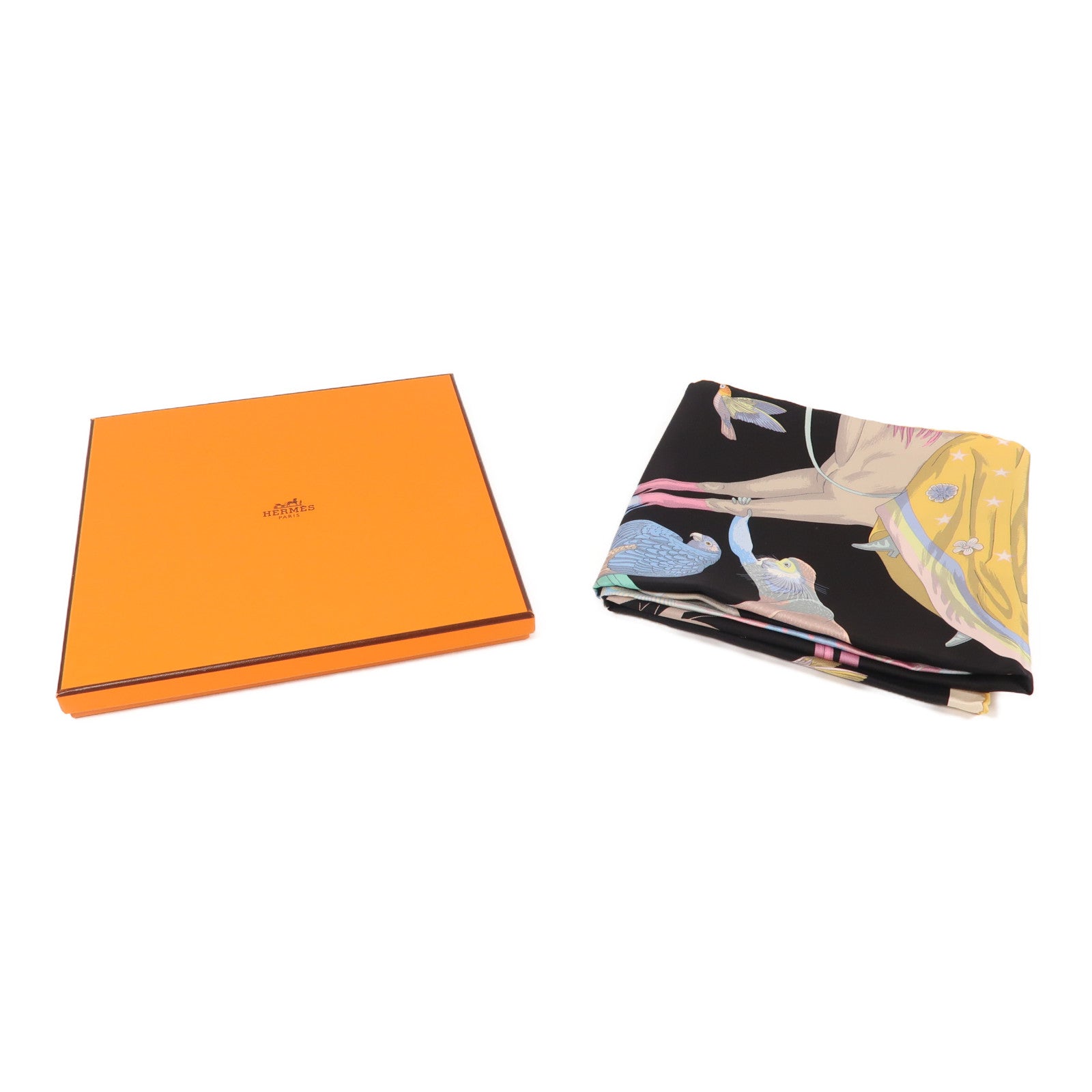 HERMES 絲質Scarf 90X90絲巾黑色