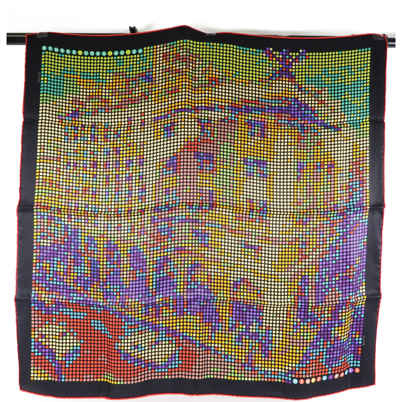 HERMES 絲質Scarf圍巾黑色/多色
