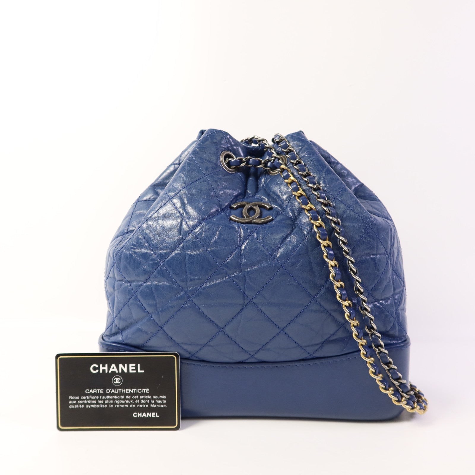 CHANEL 牛皮皮革Gabrielle Backpack銀扣背包