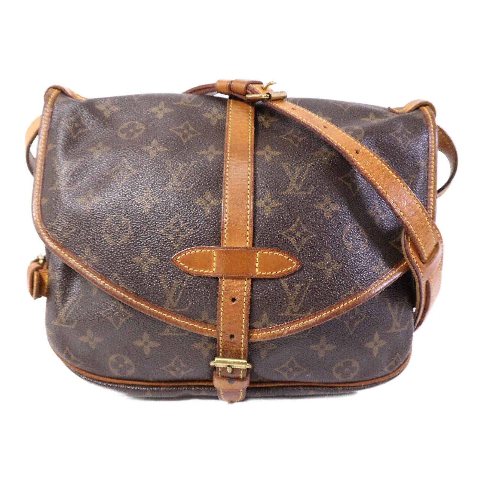 LOUIS VUITTON Monogram Saumur 30金扣肩背袋