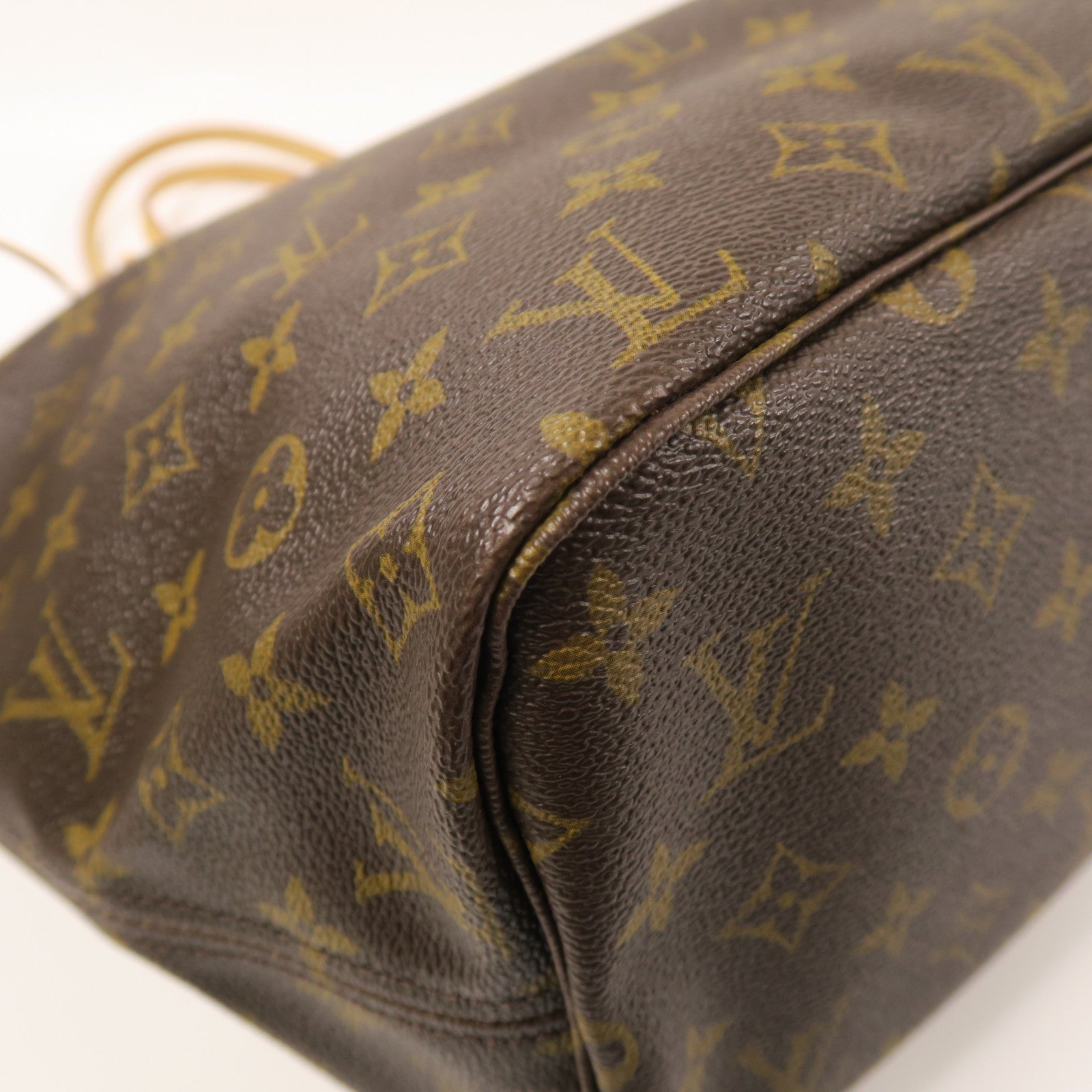 LOUIS VUITTON Monogram Neverfull MM金扣手挽袋