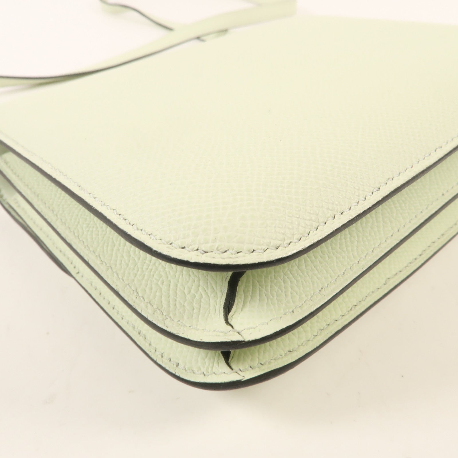 HERMES 【激減優惠】Epsom皮革Constance Mini銀扣肩背袋Vert Fizz