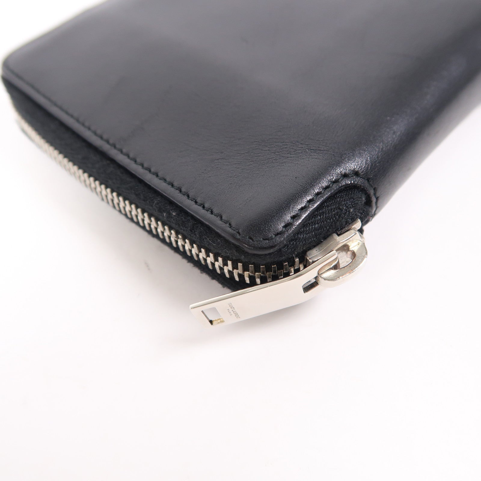 SAINT LAURENT 牛皮皮革Wallet銀扣錢包