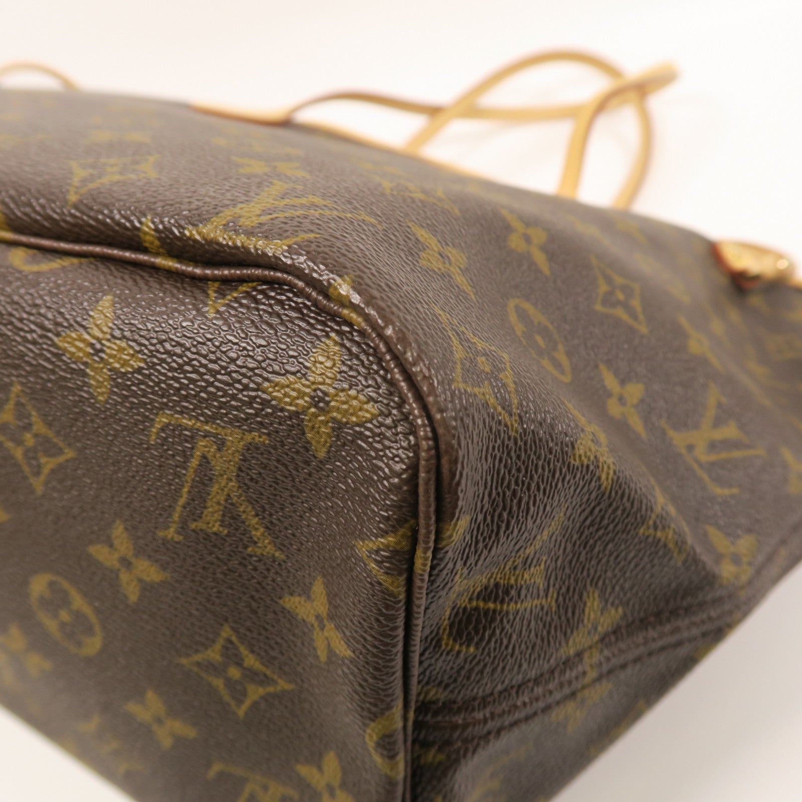 LOUIS VUITTON Monogram Neverfull MM金扣手挽袋