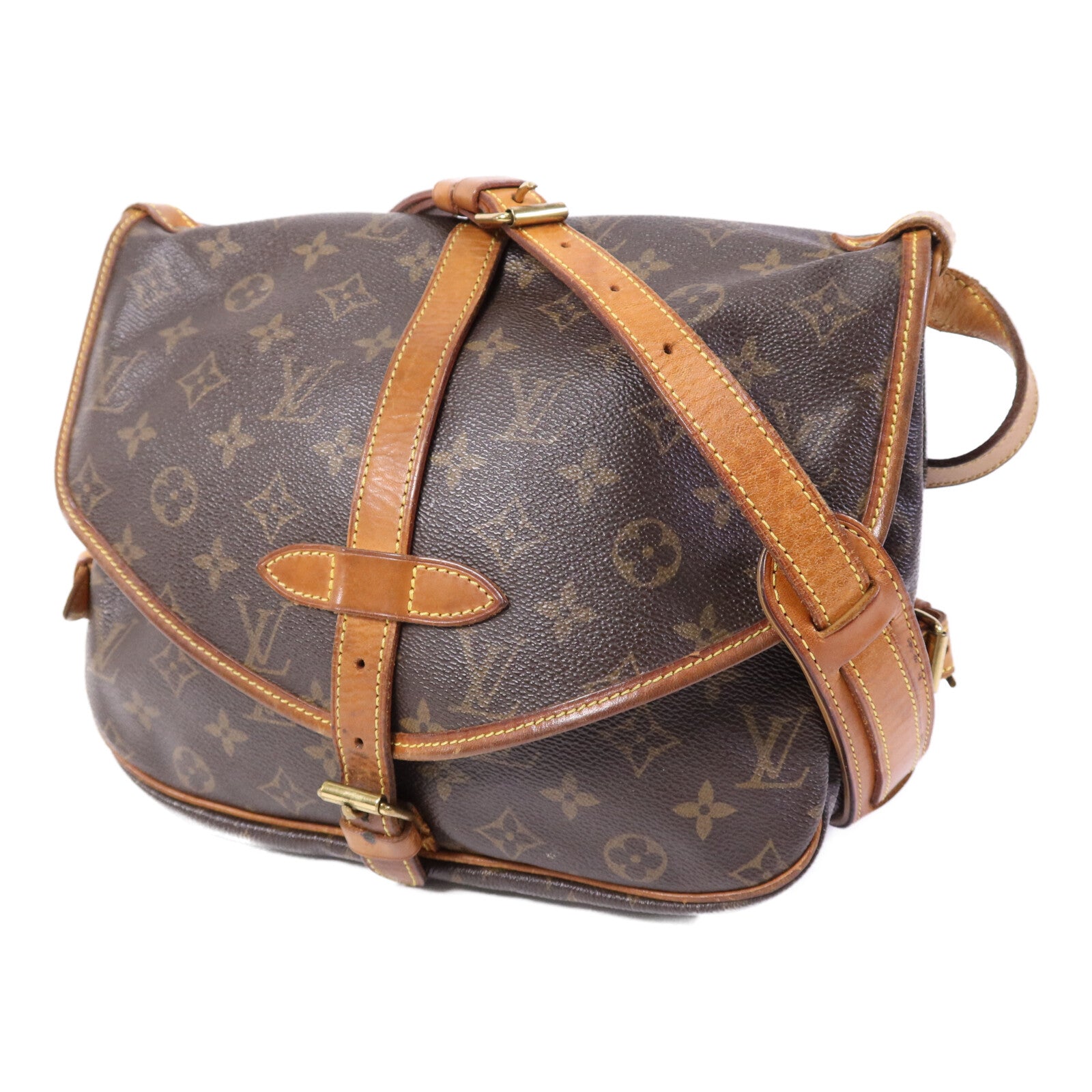 LOUIS VUITTON Monogram Saumur 30金扣肩背袋
