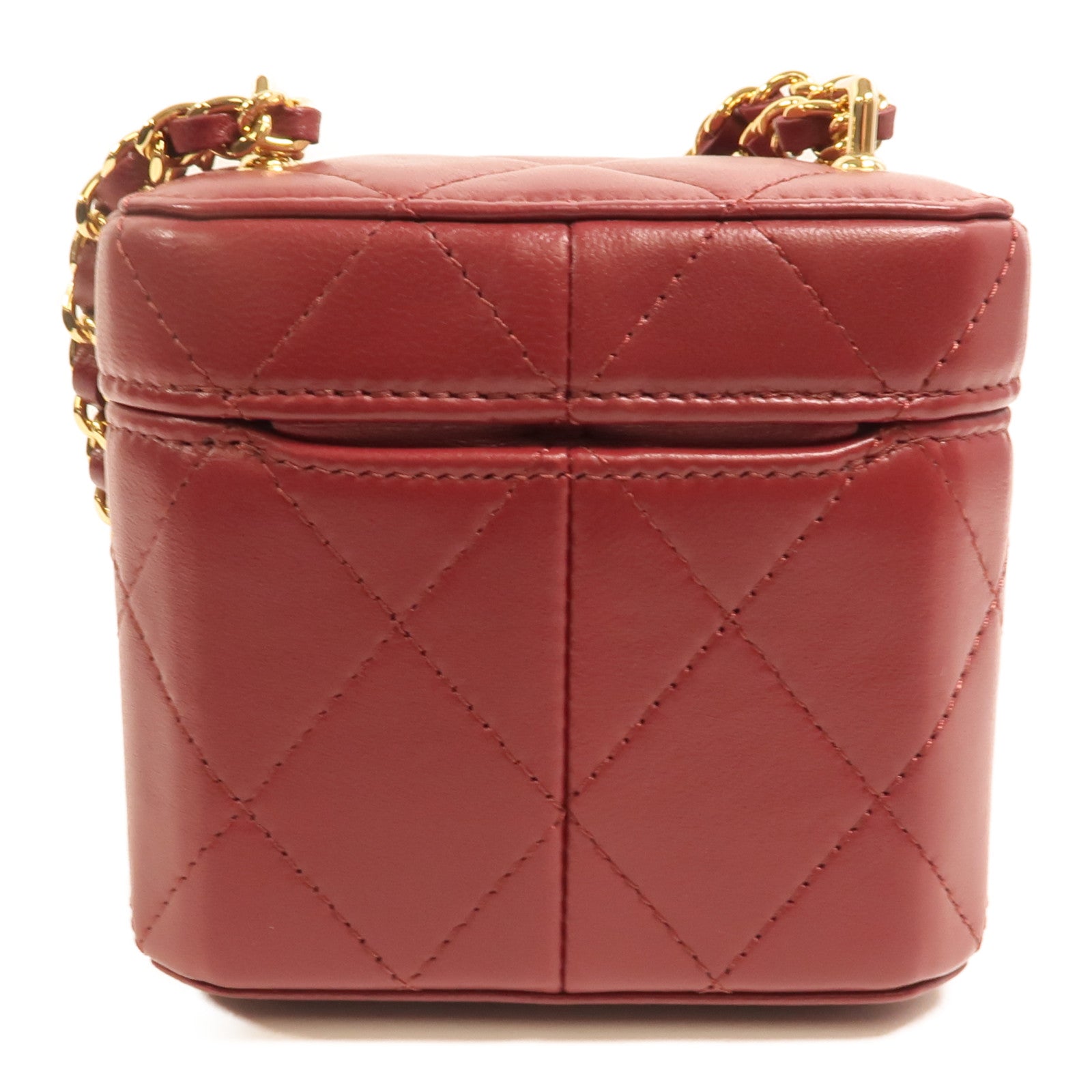 CHANEL 羊皮皮革Vanity Case金扣鏈帶肩背袋