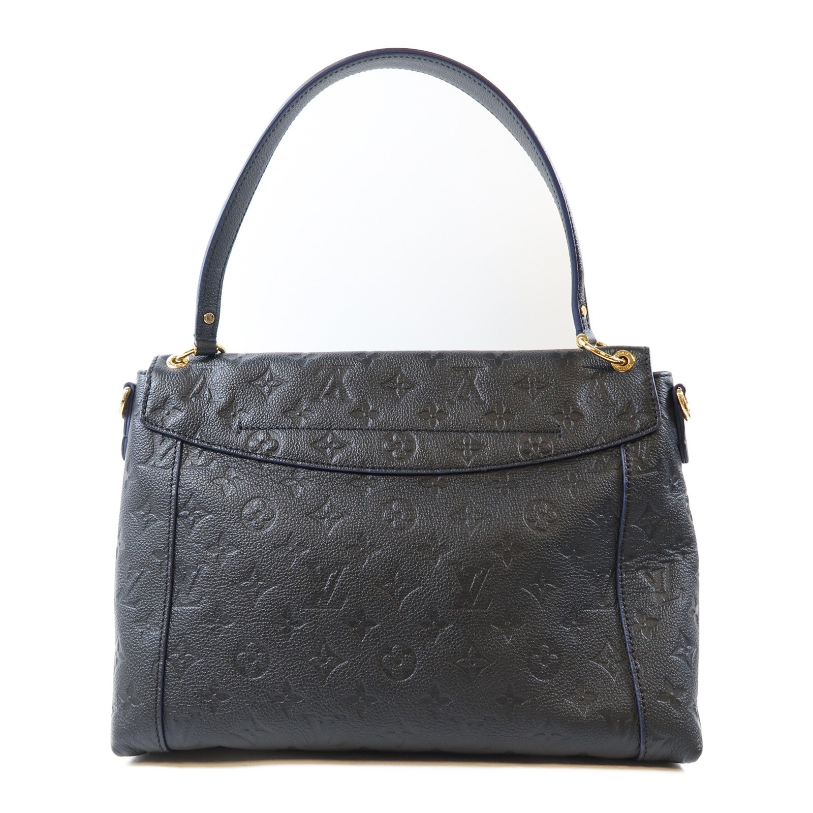 LOUIS VUITTON Monogram Empreinte Blanche MM金扣手挽肩背兩用袋黑色